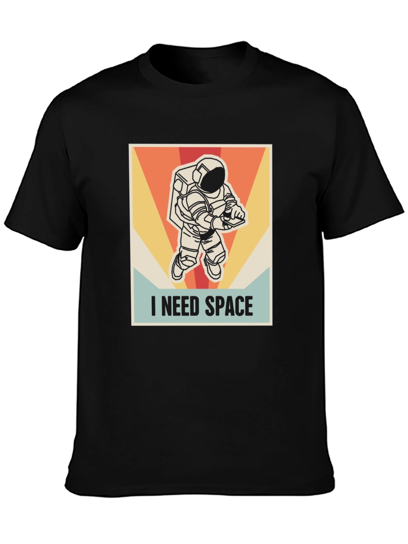 Black I Need Space Astronaut Graphic T-Shirt view 3