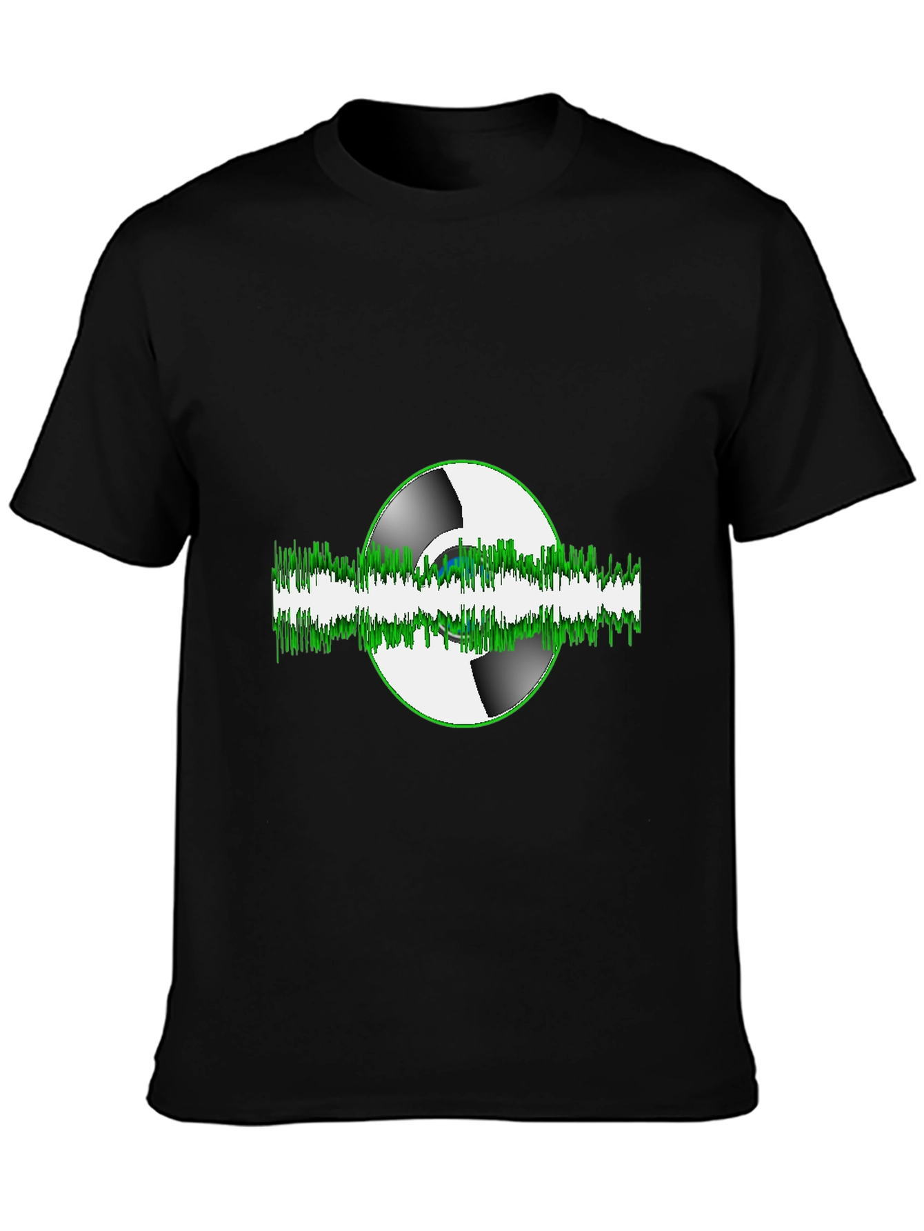 Black Vinyl Wave Graphic Tee - Music Lover's T-Shirt view 3