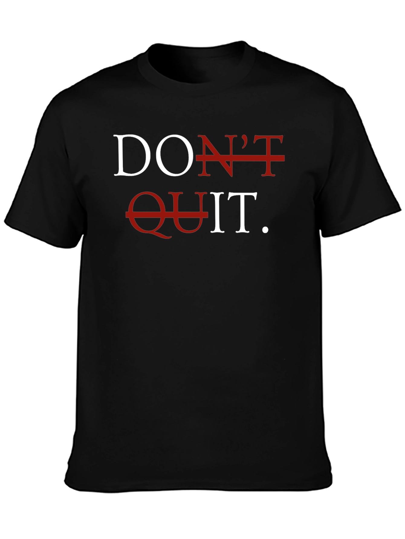 Black Don't Quit Motivational Graphic T-Shirt view 3