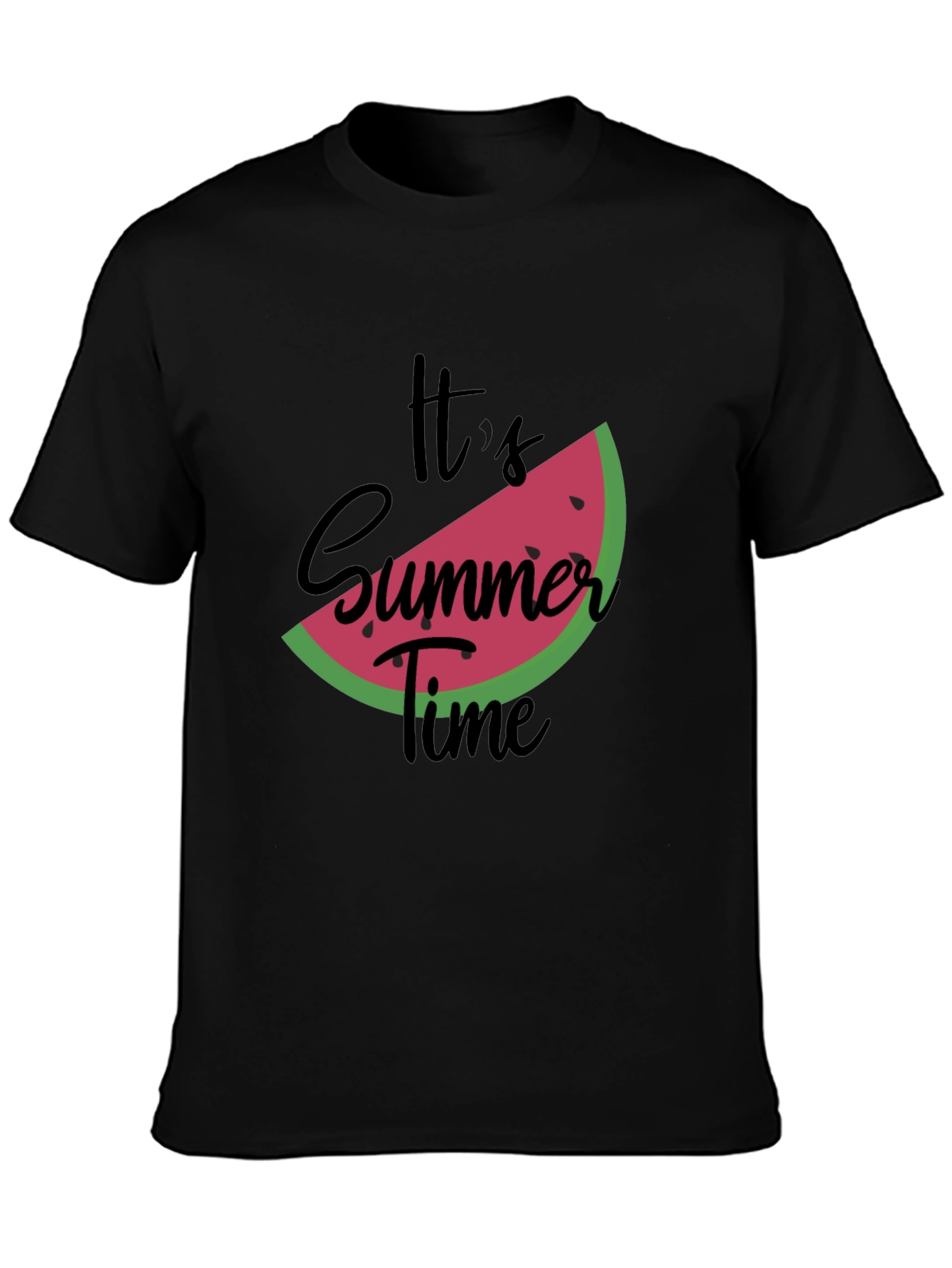 Black Summer Time Watermelon Graphic Tee - Black view 3