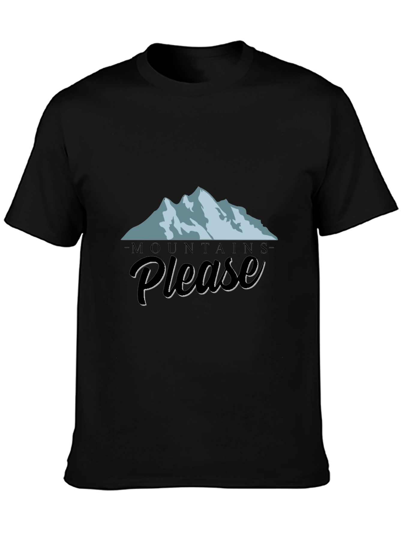 Black Mountains Please Graphic Tee - Black Cotton T-Shirt view 3