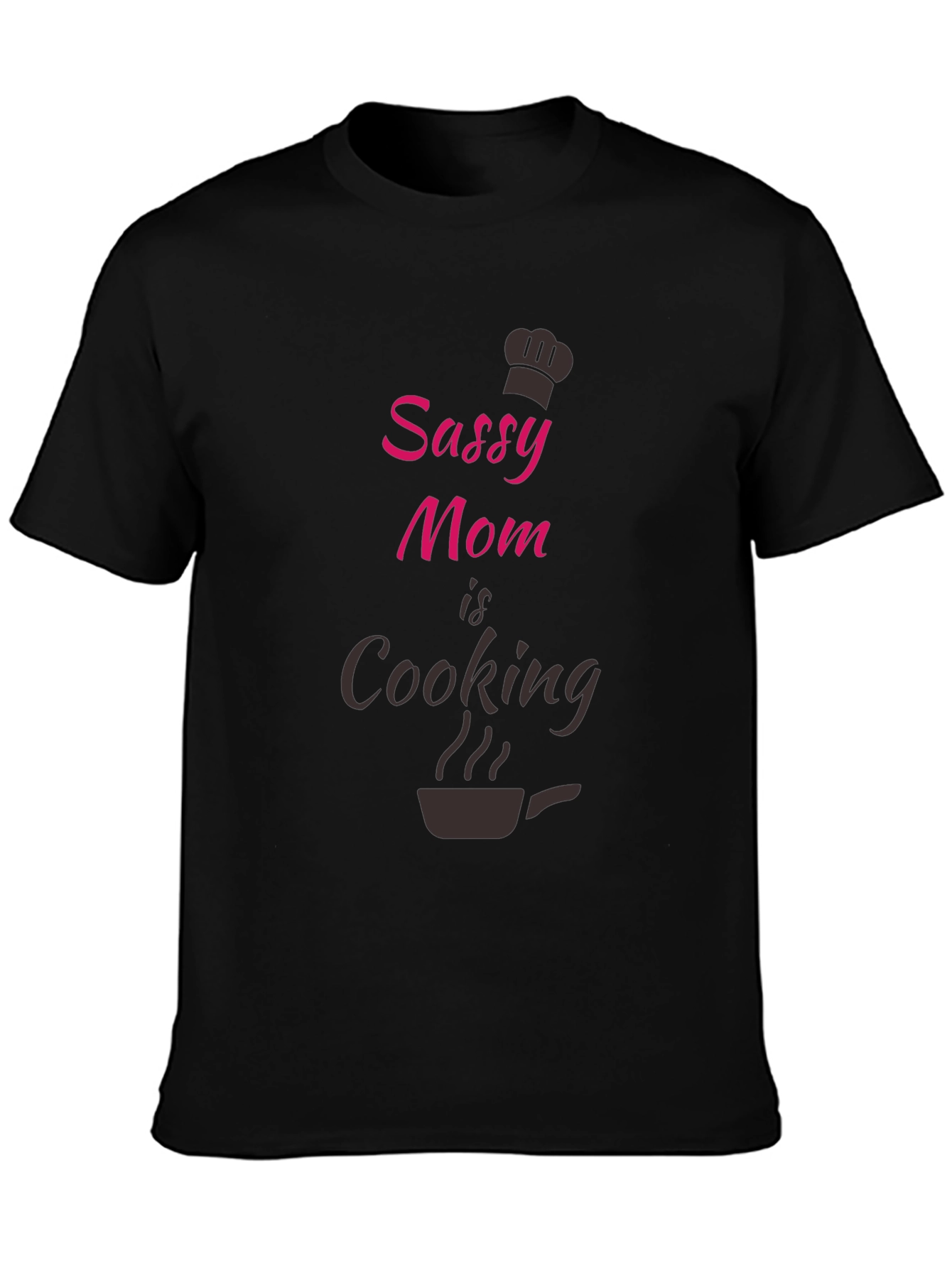 Black Sassy Mom Cooking Graphic Tee - Black view 3