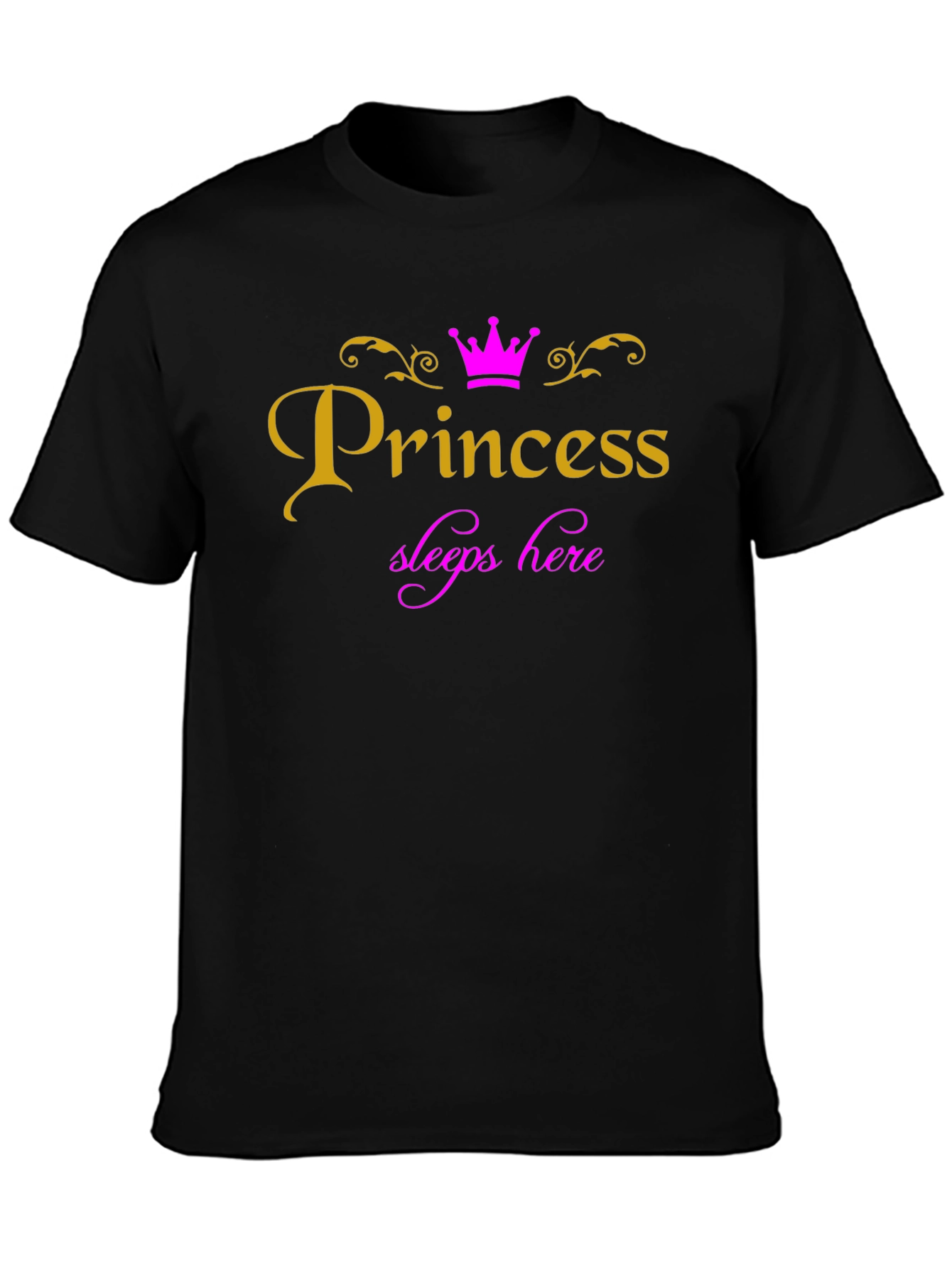 Black Princess Sleeps Here Graphic Tee view 3