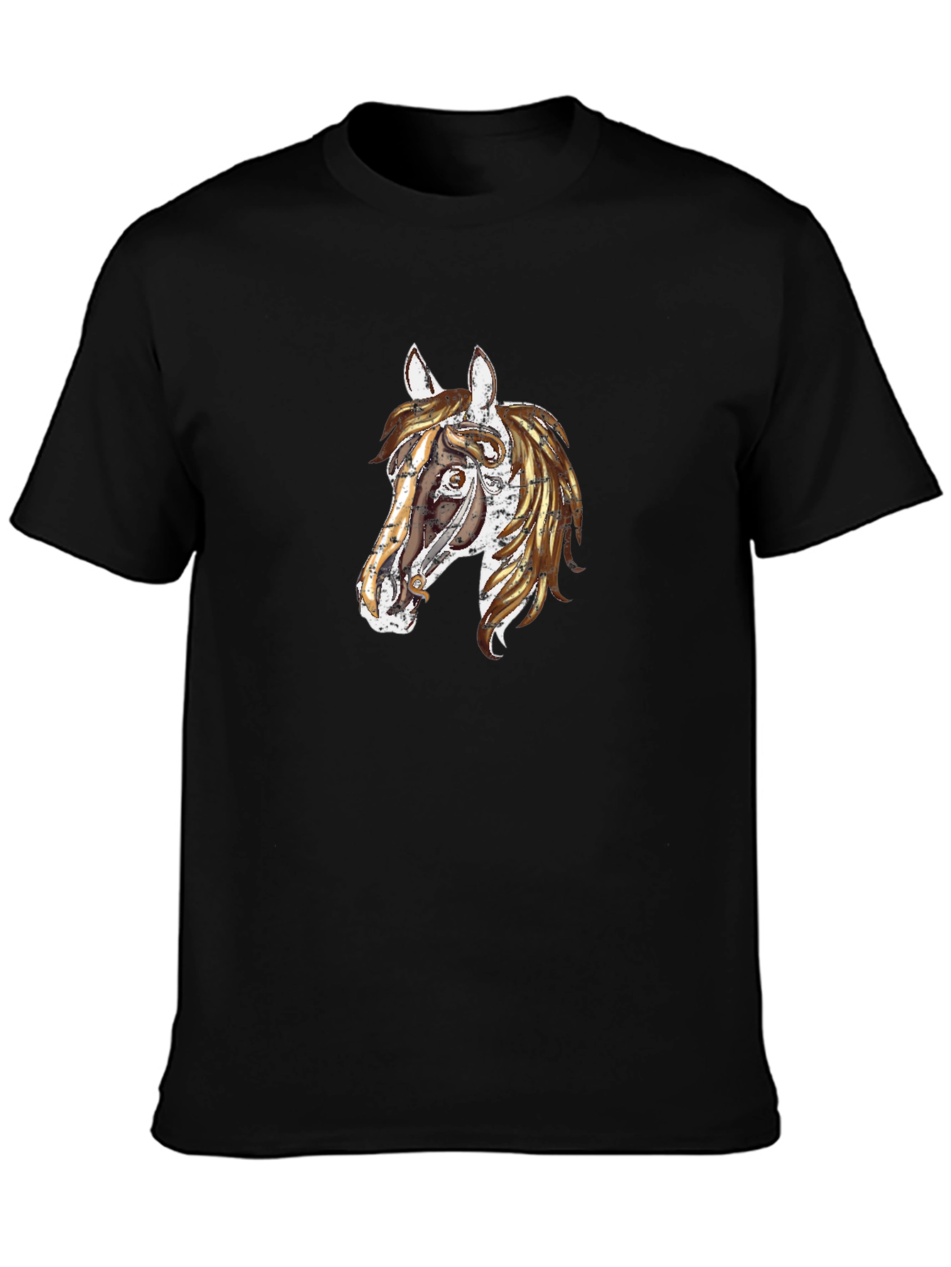 Black Horse Graphic Tee - Unique Animal Design T-Shirt view 3