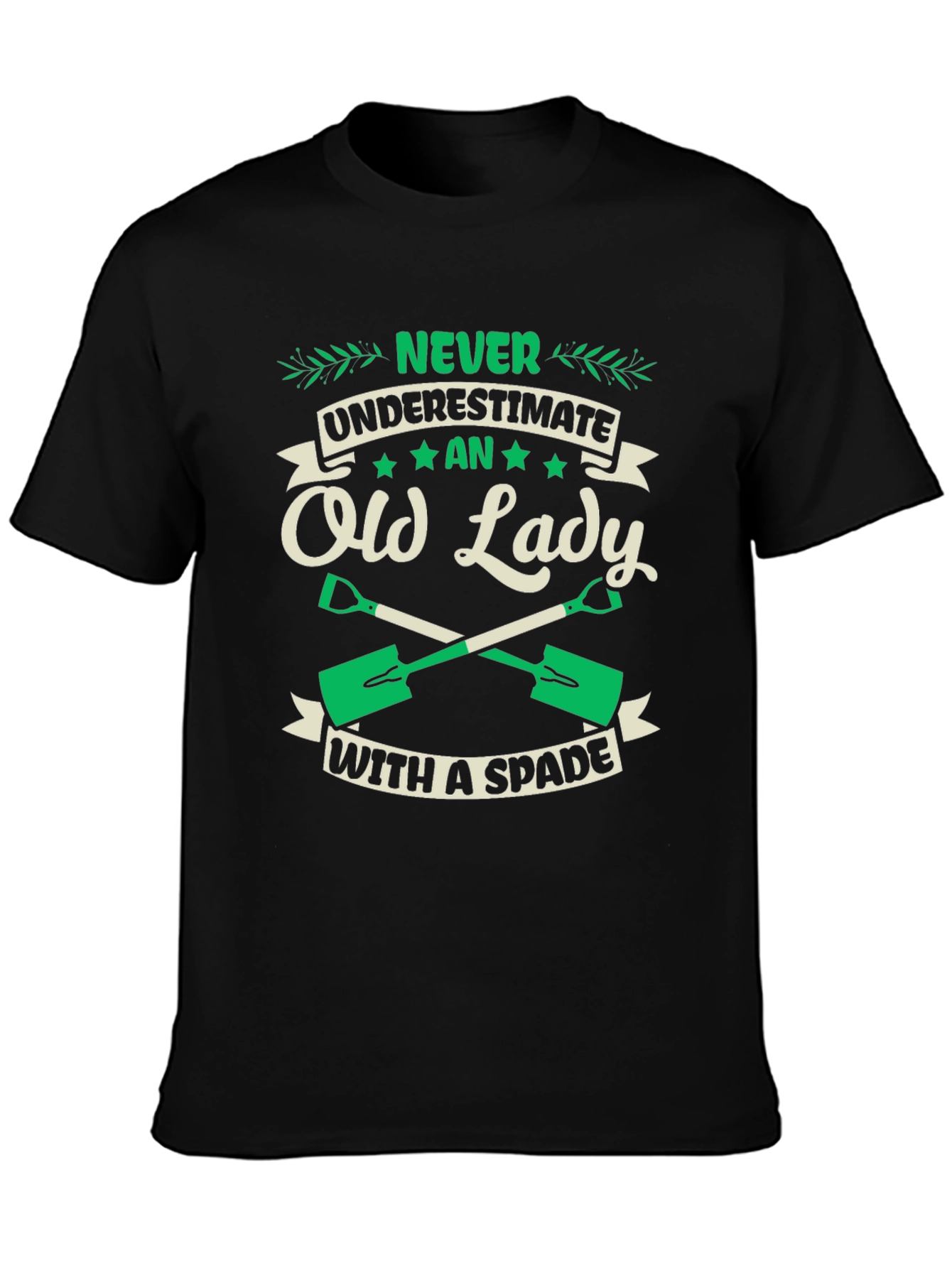 Black Never Underestimate an Old Lady T-Shirt view 3