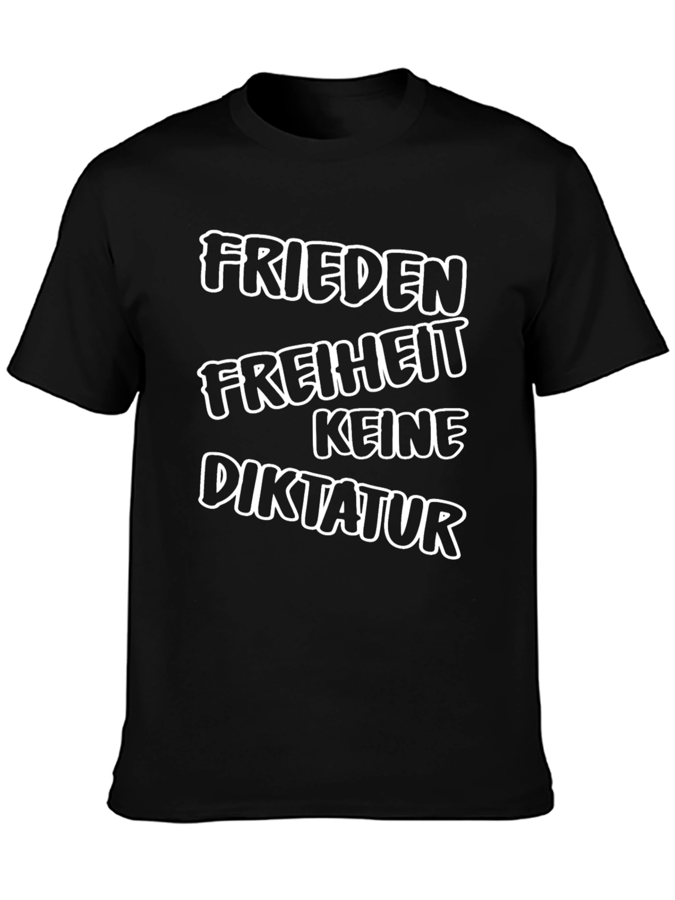 Black Peace Freedom No Dictatorship T-Shirt view 3