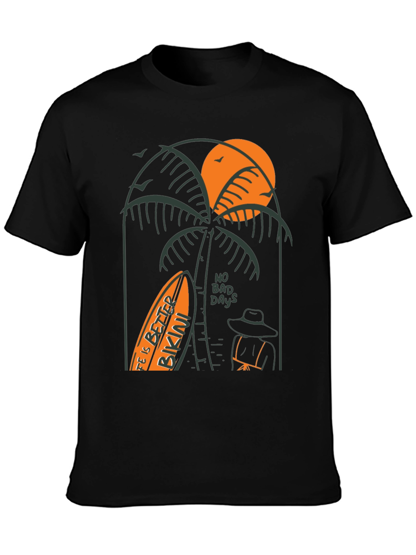 Black Beach Vibes Graphic Tee - Life is Better in a Bikini T-Shirt view 3