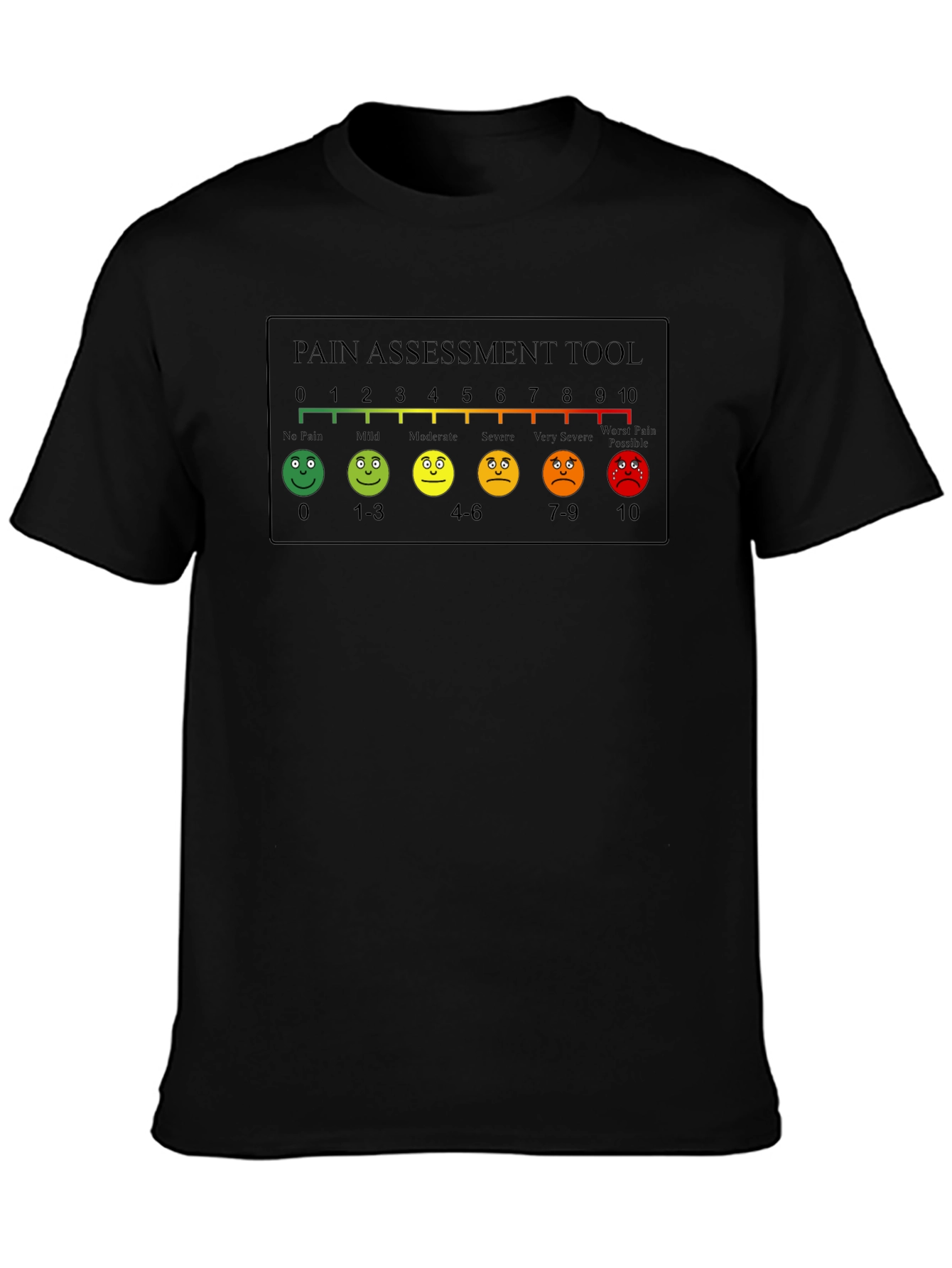 Black Pain Assessment Tool T-Shirt - Black view 3