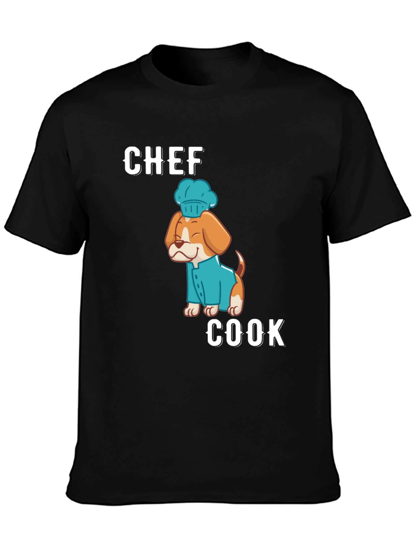 Black Chef Cook Dog T-Shirt - Cute Culinary Apparel view 3