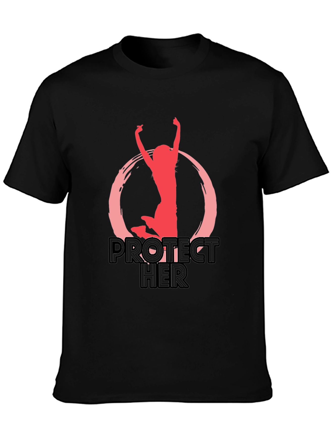 Black Protect Her Graphic T-Shirt view 3