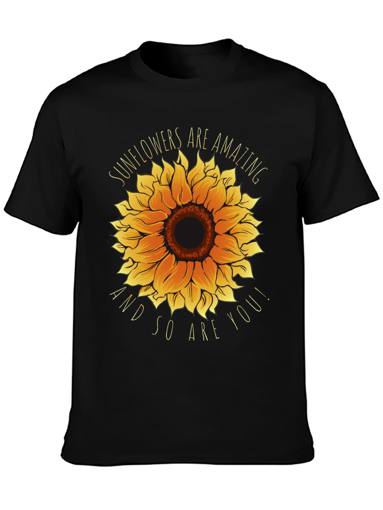 Black Sunflower Graphic Tee - You Are Amazing! view 3