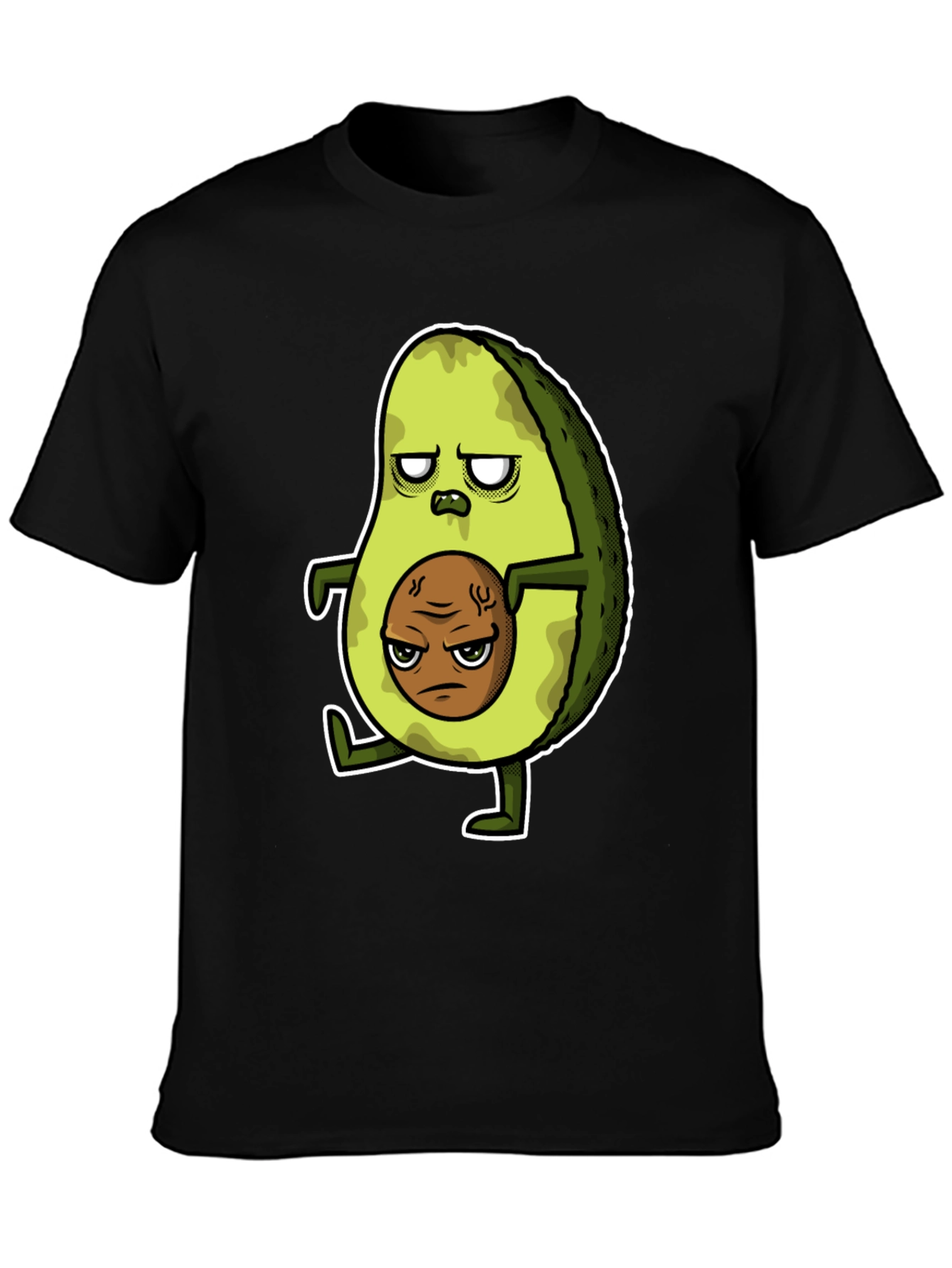 Black Funny Avocado Graphic T-Shirt view 3