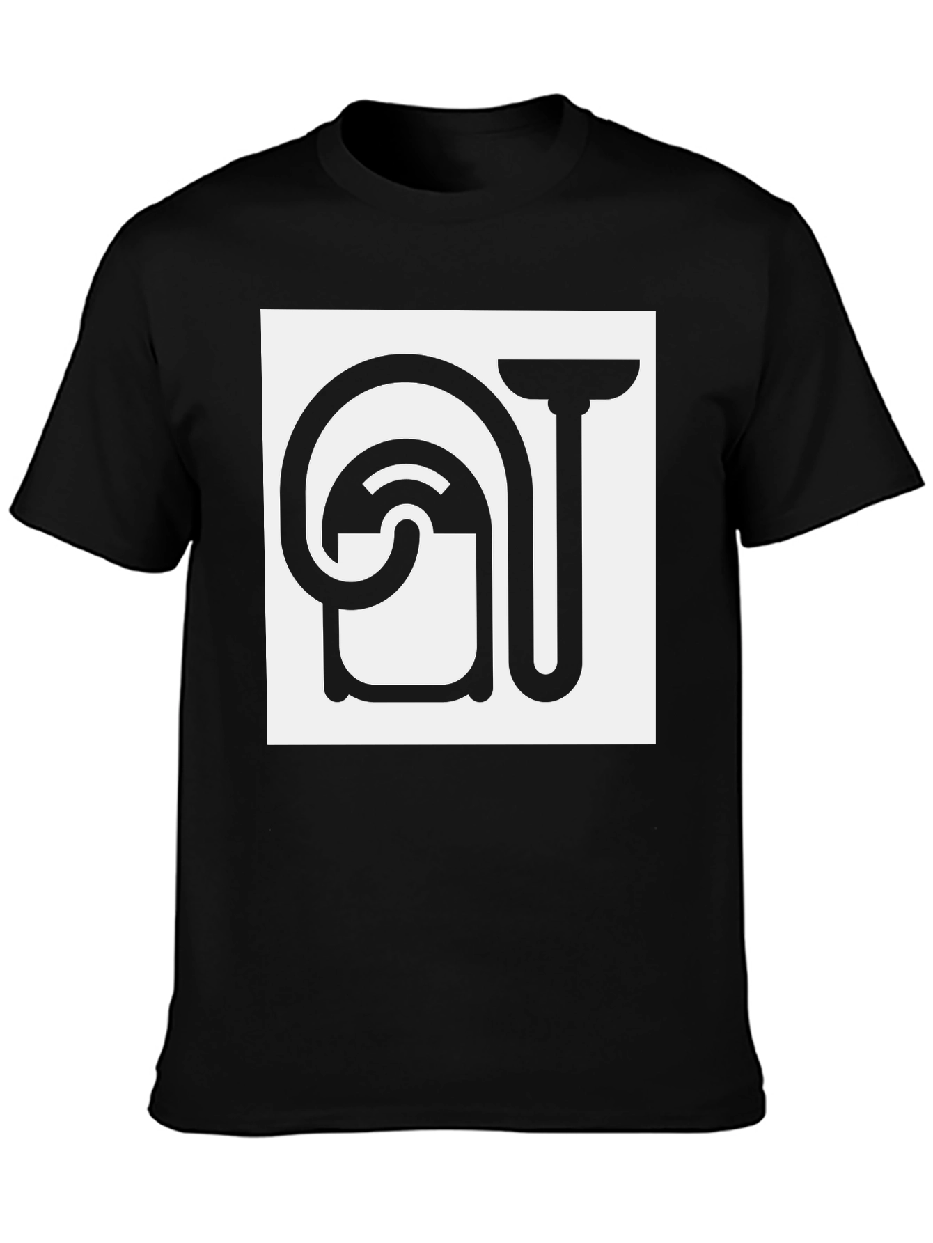 Black Abstract Plumbing Graphic Tee view 3