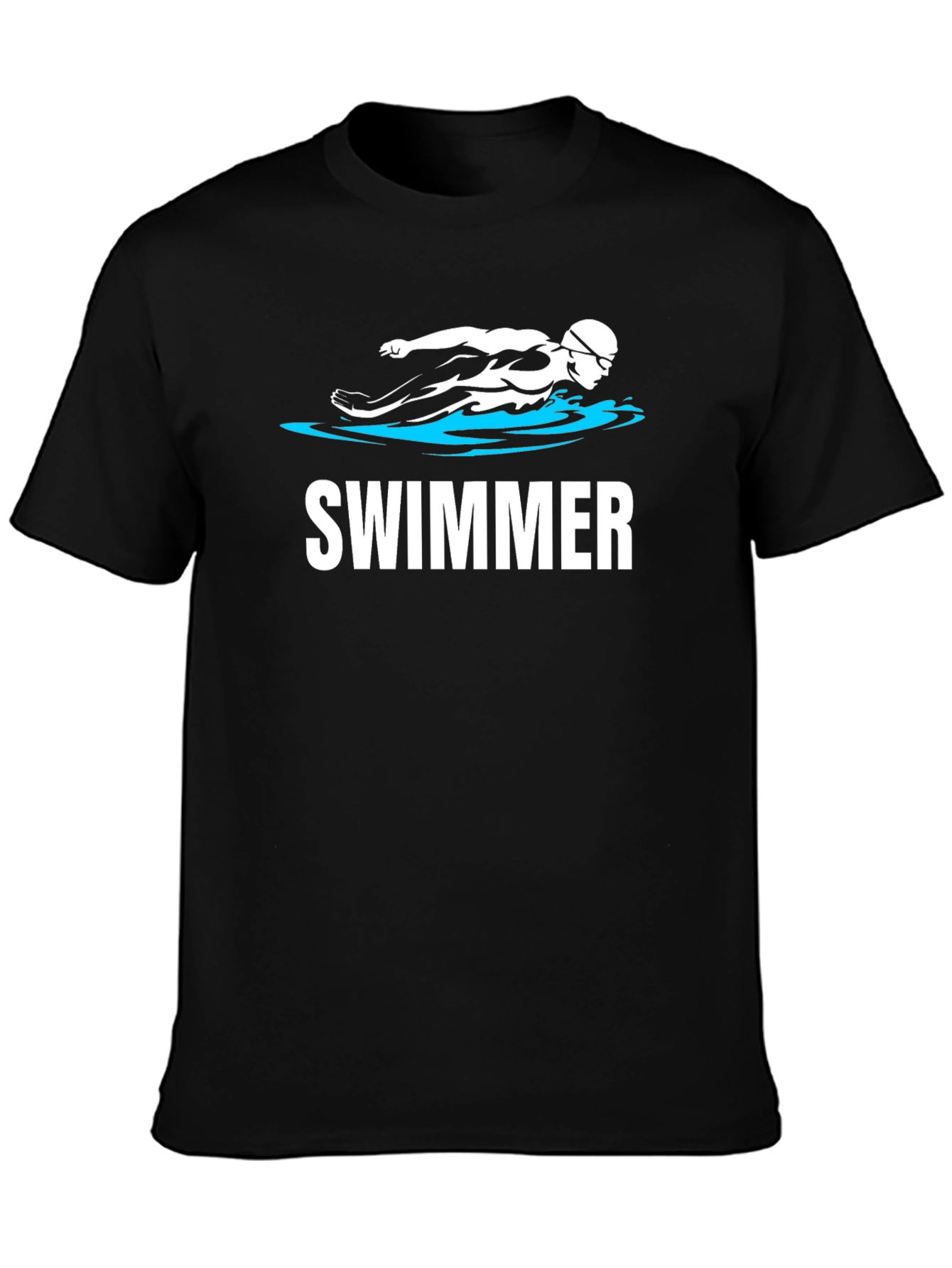 Black Swimmer Graphic T-Shirt - Black view 3