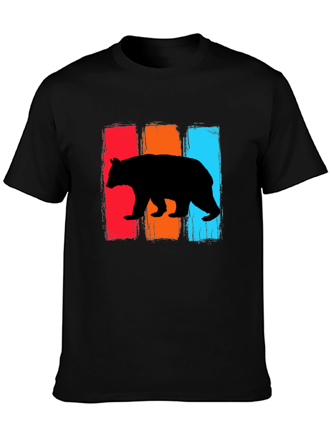 Black Retro Bear Graphic T-Shirt view 3