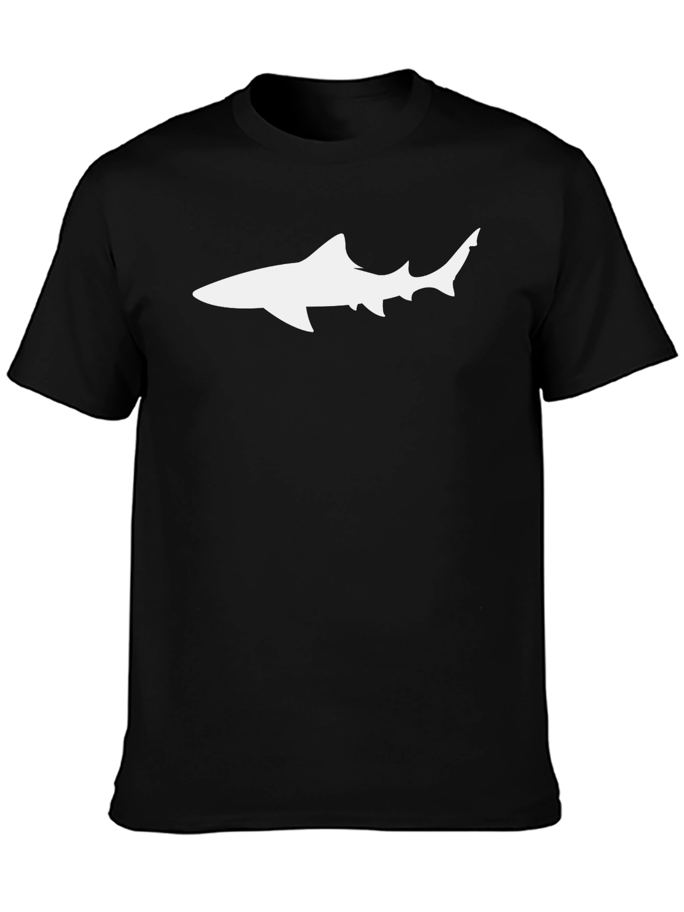 Black Shark Silhouette T-Shirt - Classic Crew Neck view 3