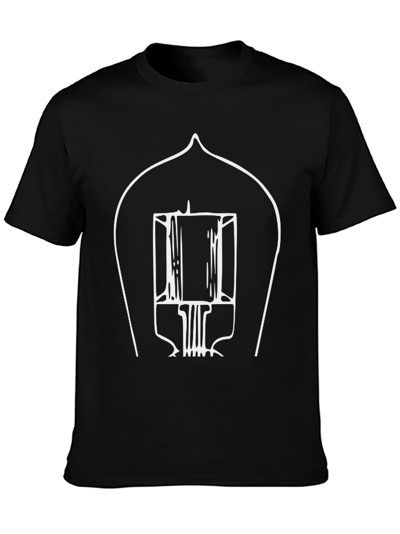 Black Vacuum Tube T-Shirt - Black, Modern Design view 3