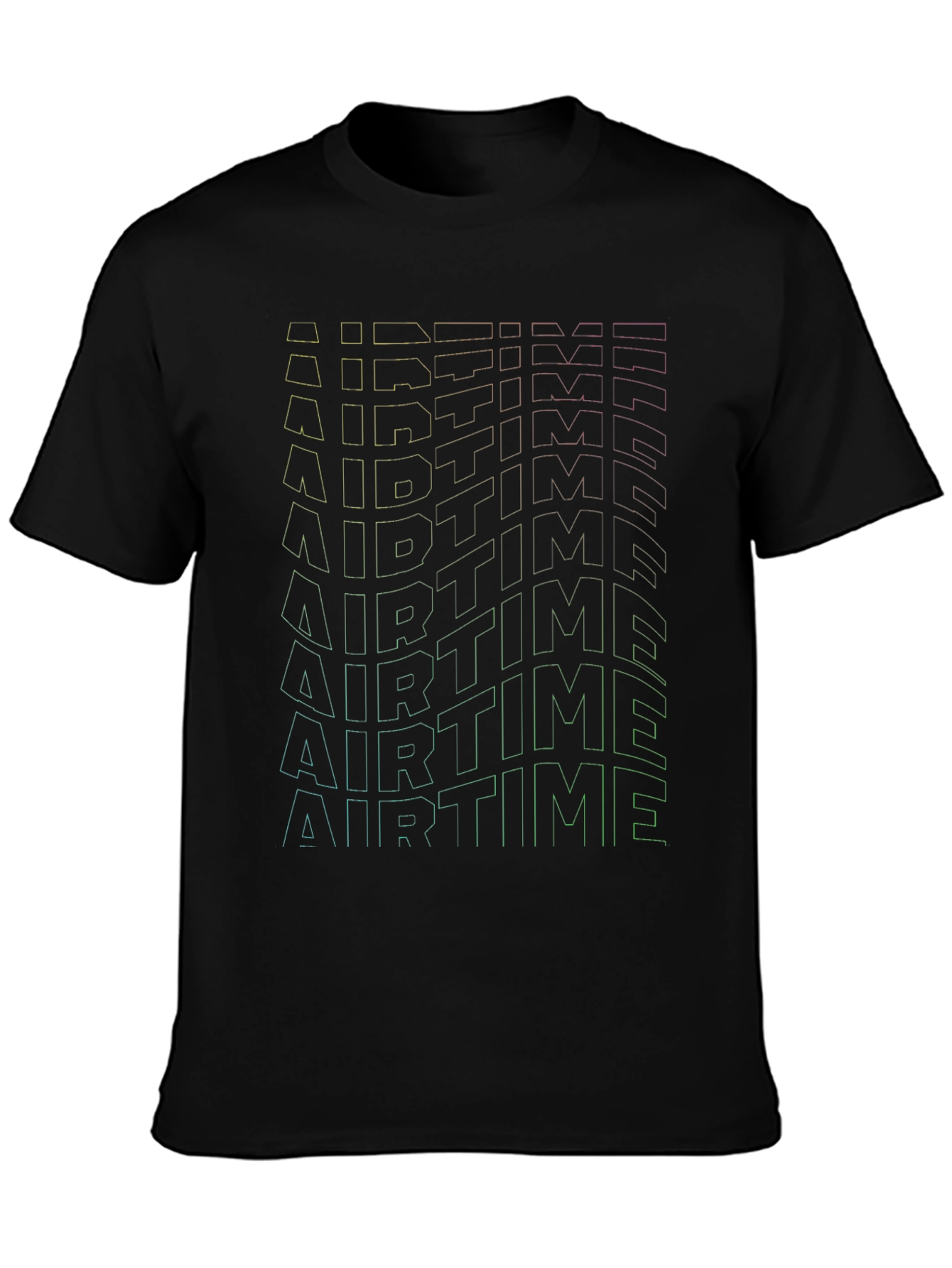 Black Retro Airtime T-Shirt - Gradient Design view 3