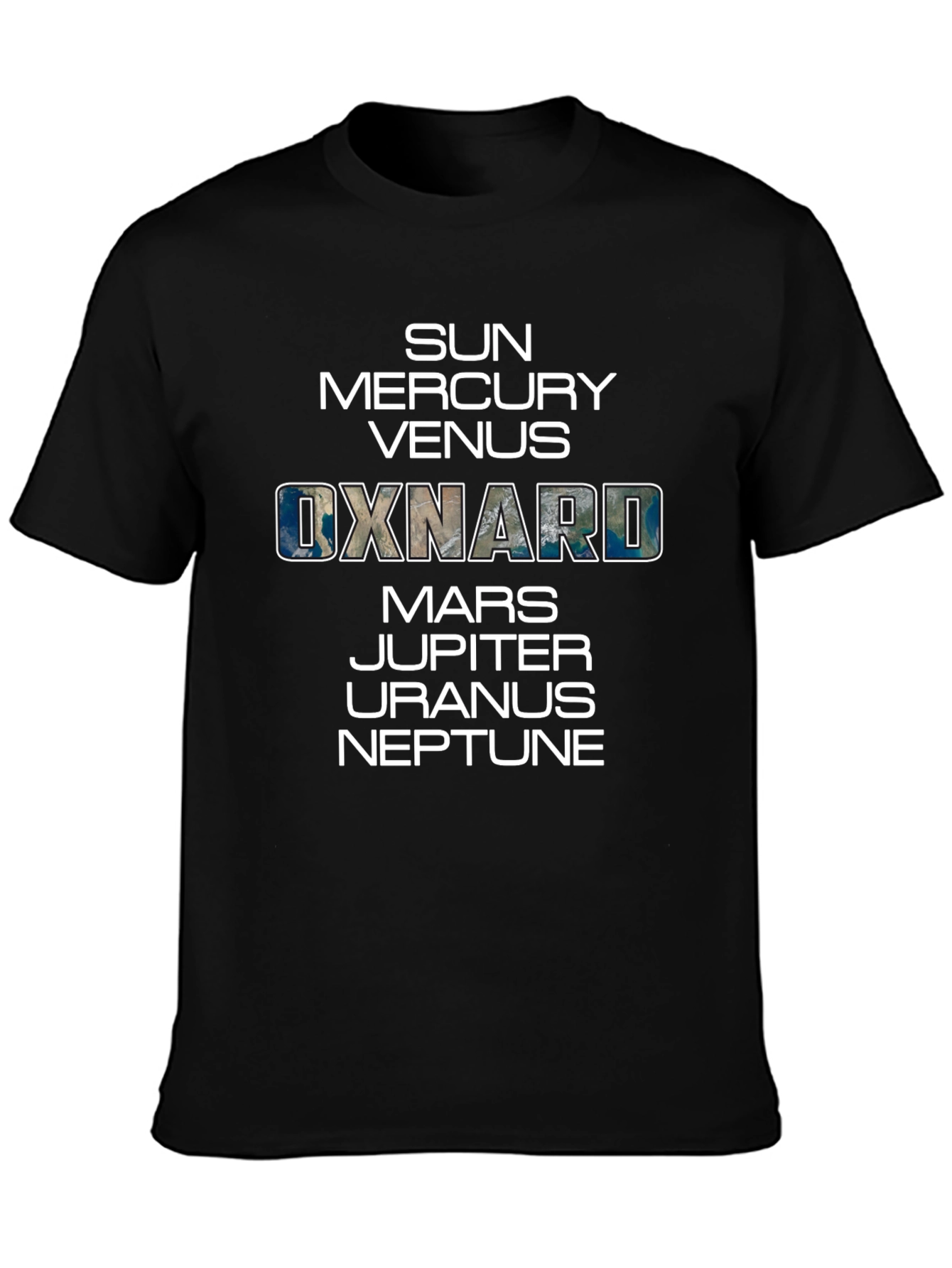 Black Planets & Oxnard T-Shirt - Galaxy Fan view 3