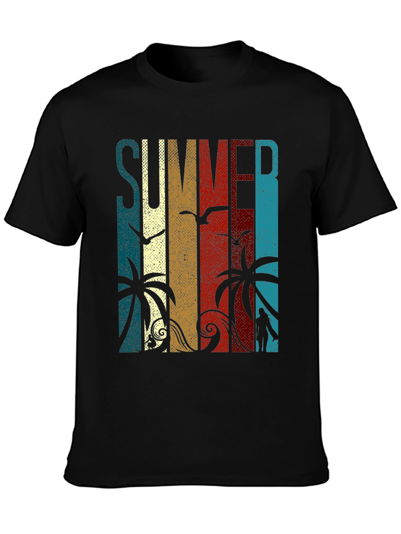 Black Summer Beach Graphic Tee view 3