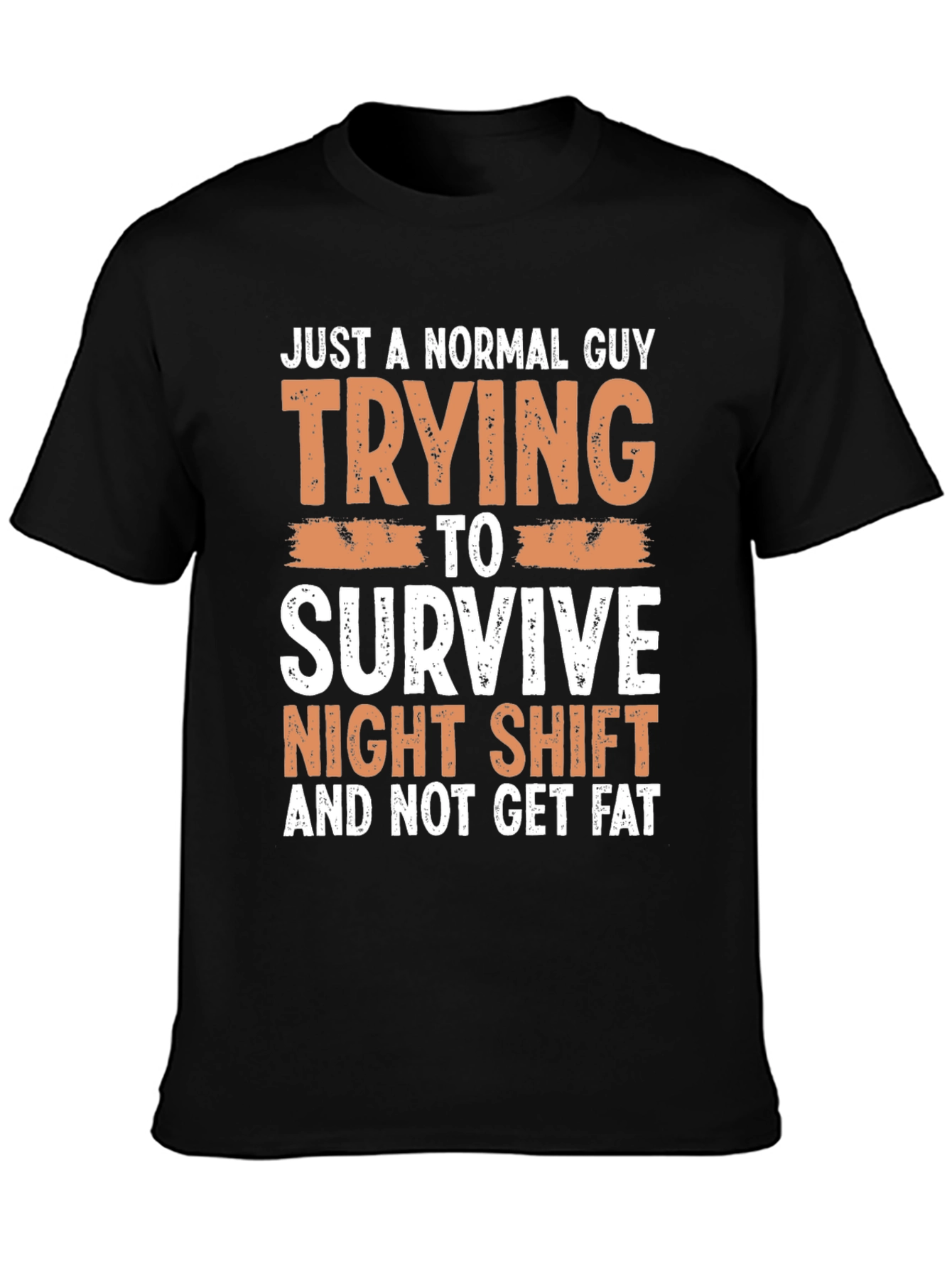 Black Normal Guy Night Shift T-Shirt view 3