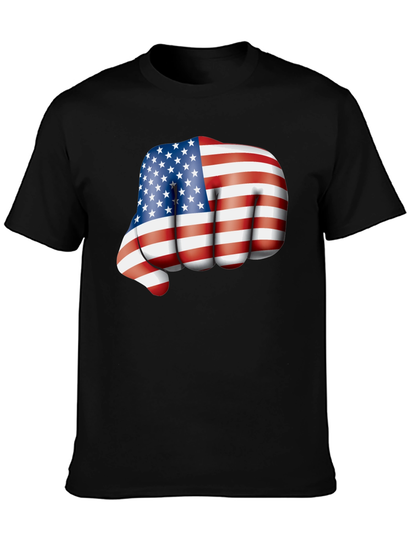 Black Patriotic Fist Bump Graphic T-Shirt view 3