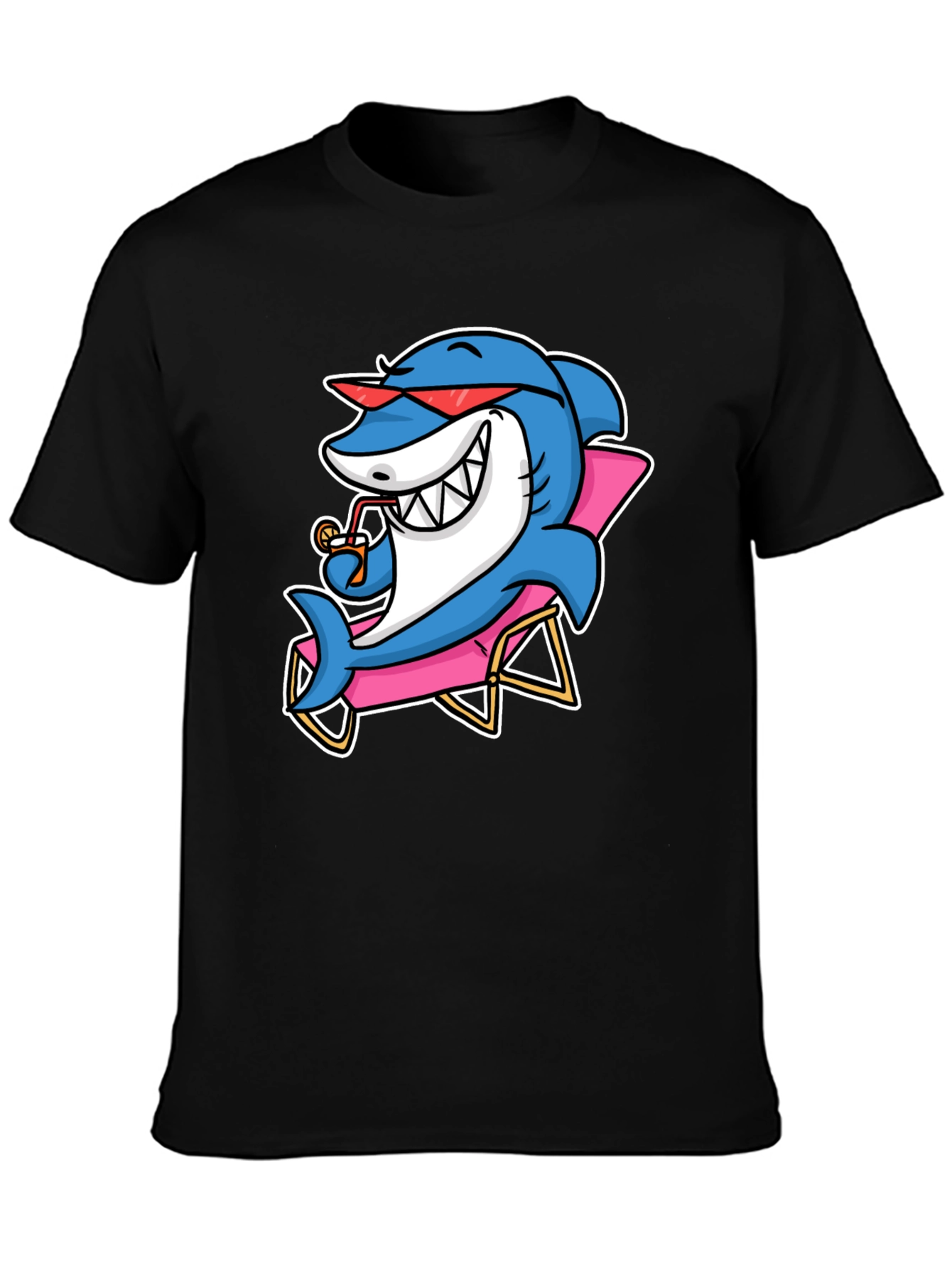 Black Relaxed Shark T-Shirt - Vacation Mode! view 3