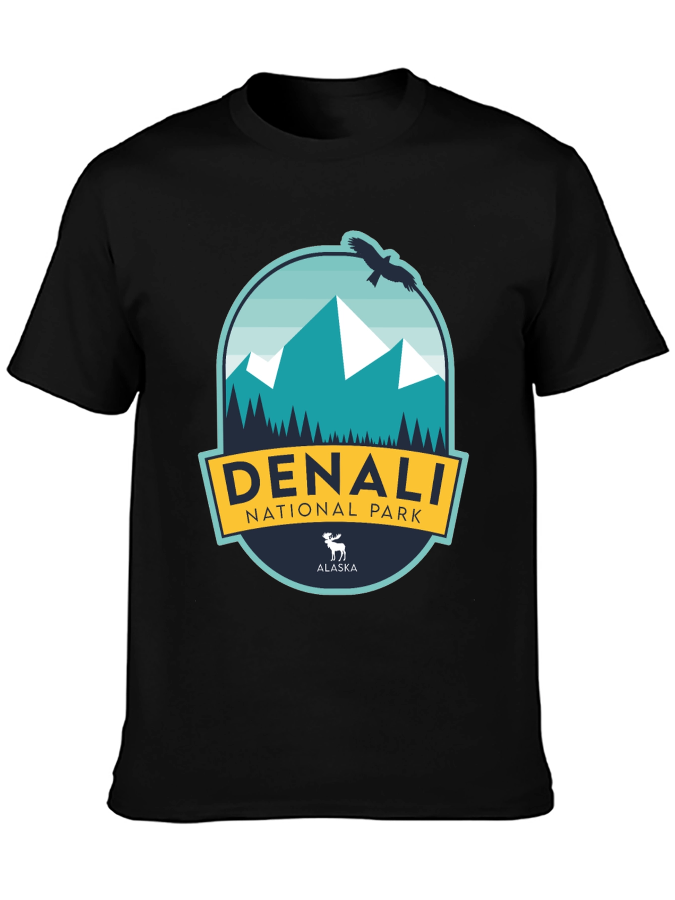Black Denali National Park Black T-Shirt view 3