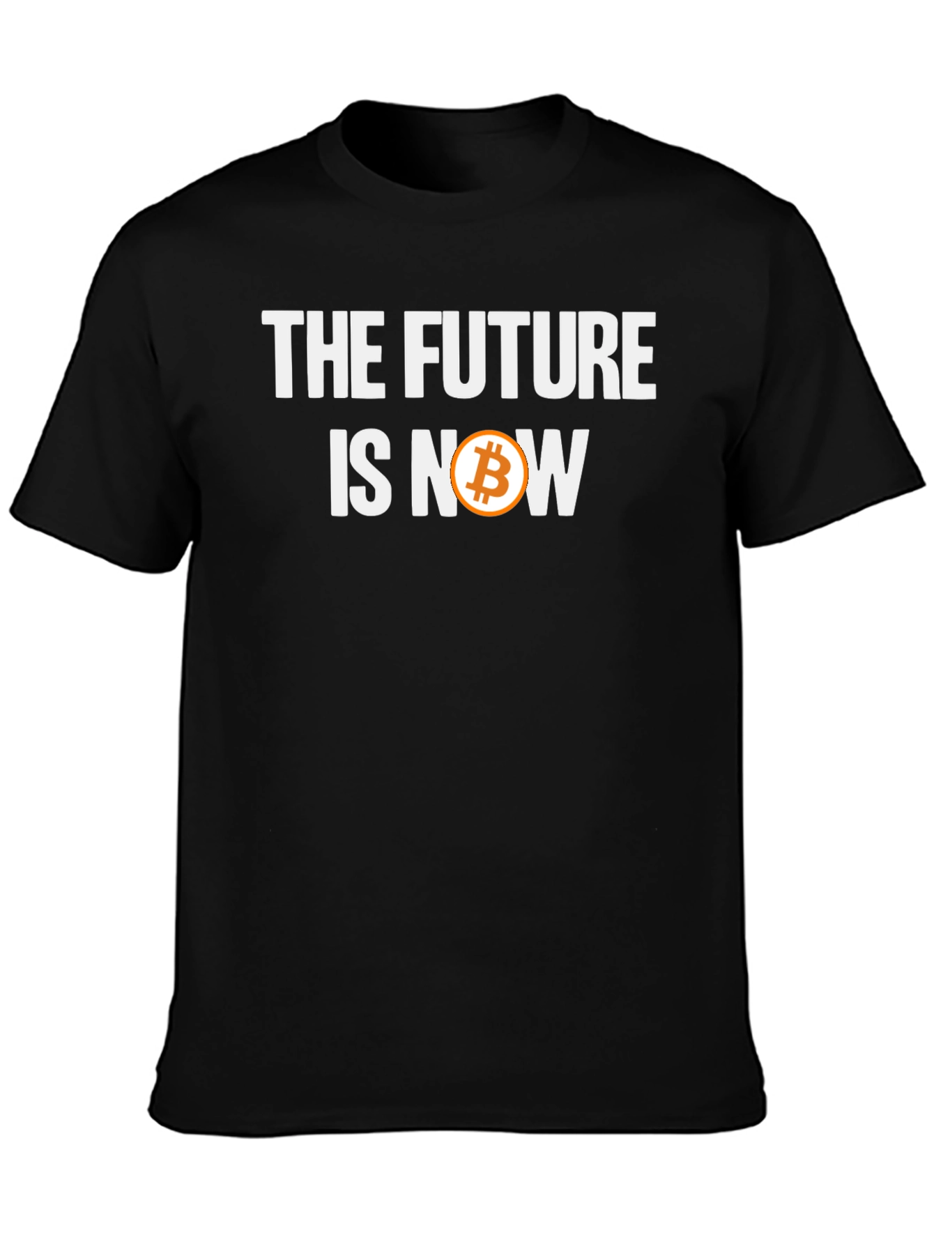 Black Bitcoin Future is Now Graphic Tee view 3