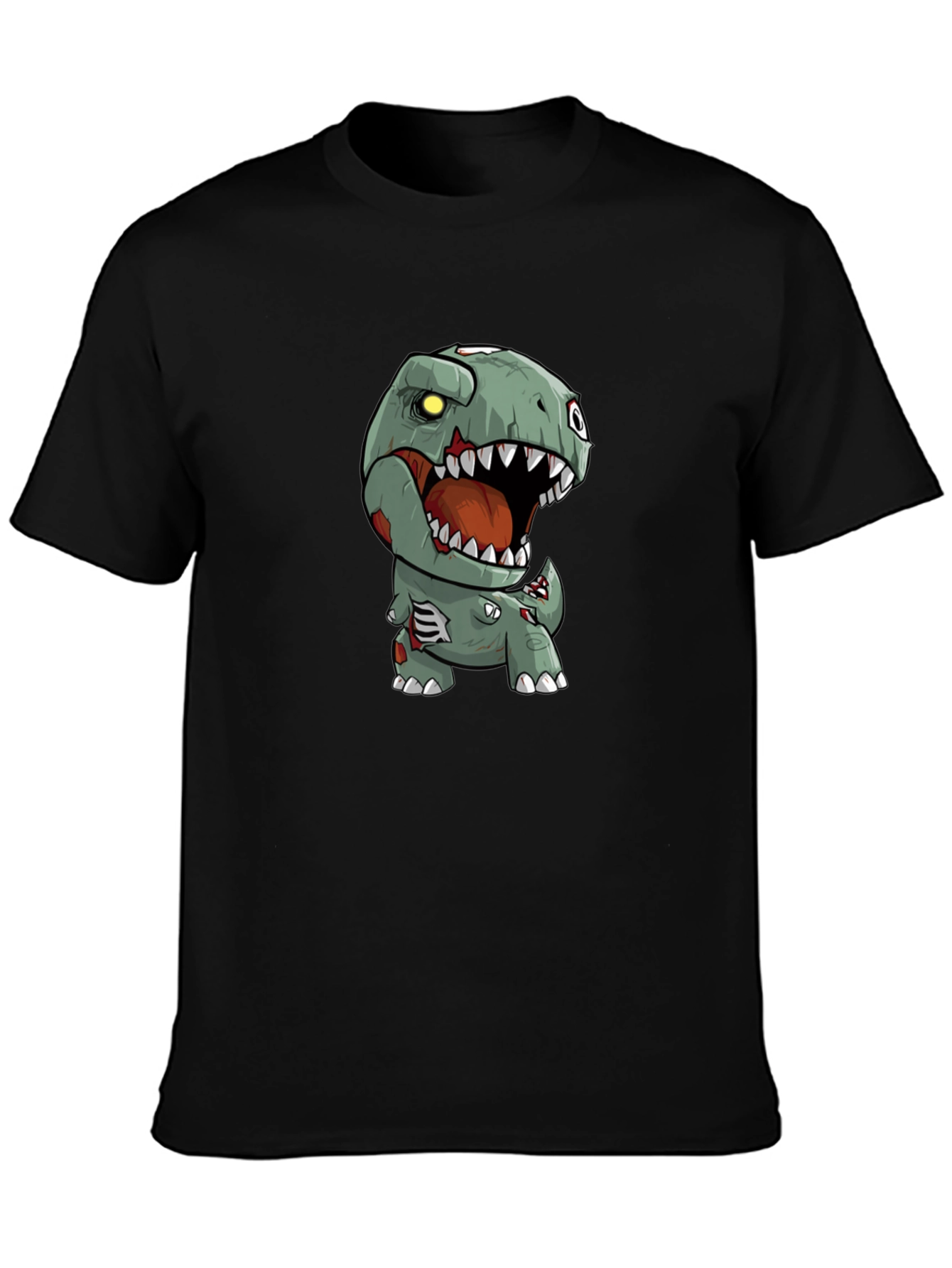 Black Zombie Dinosaur Graphic Tee view 3