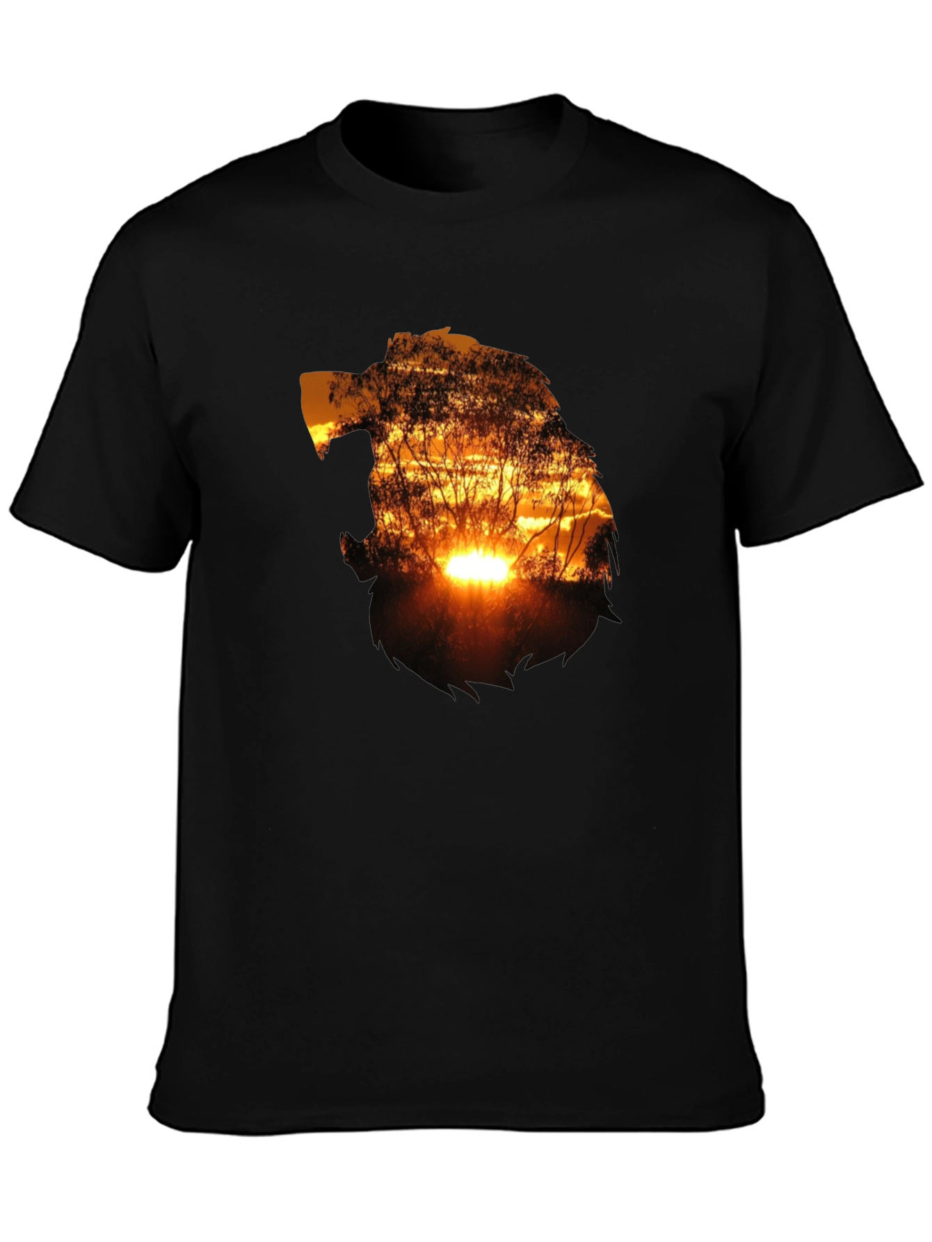 Black Sunset Silhouette Graphic T-Shirt - Black view 3