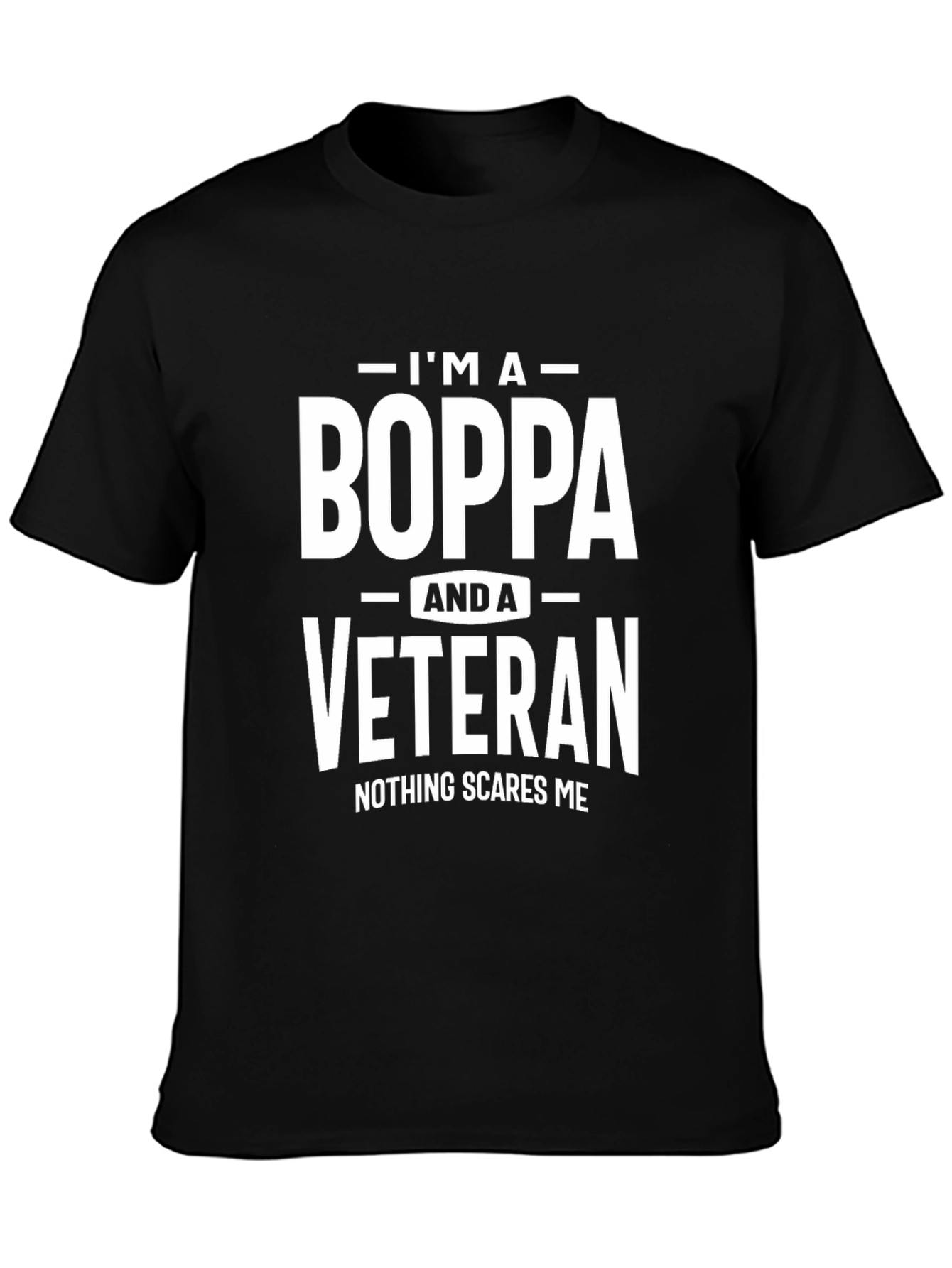 Black I'm a Boppa Veteran T-Shirt view 3