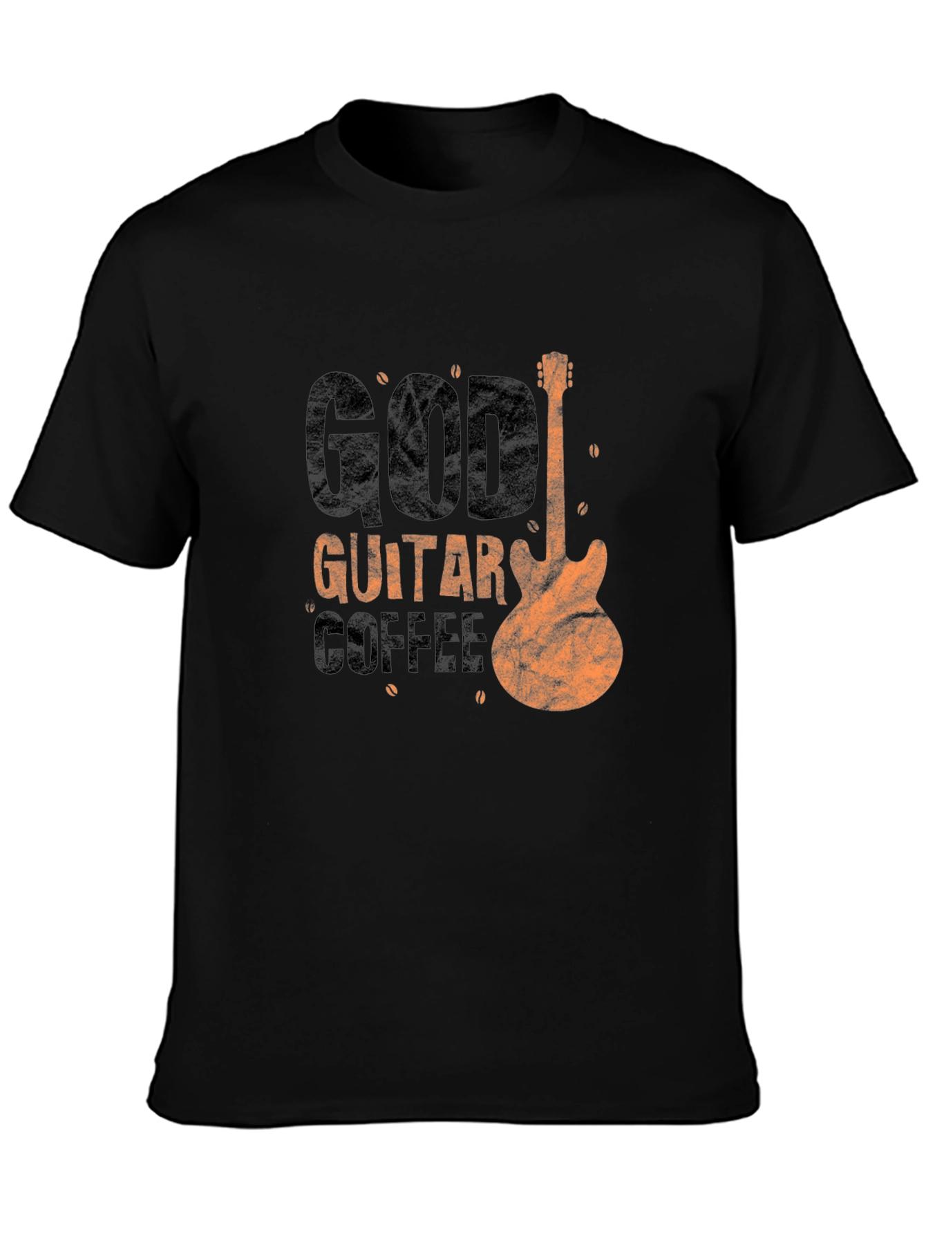 Black God Guitar Coffee T-Shirt - Music Lover Tee view 3