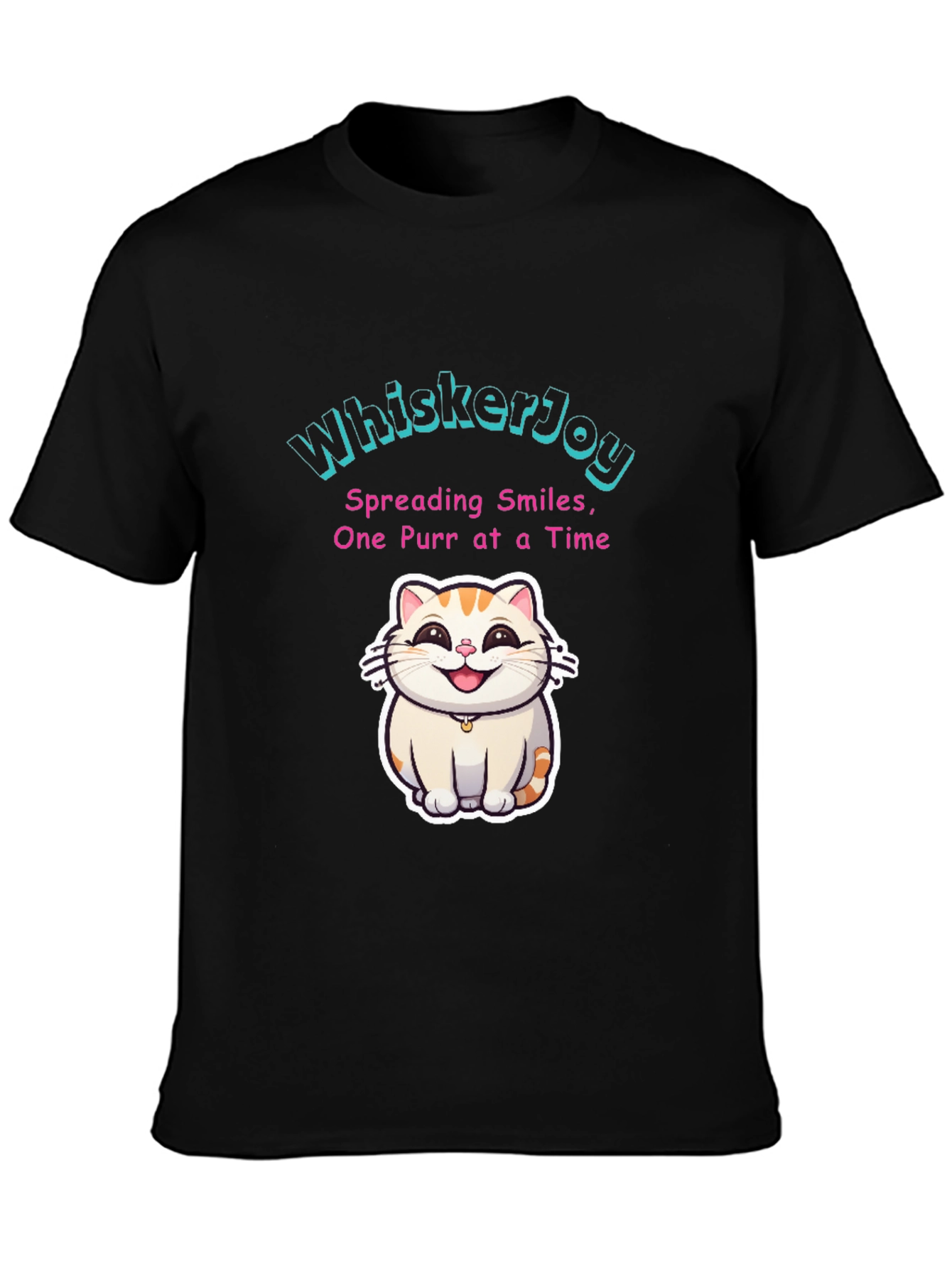 Black WhiskersJoy Cat T-Shirt - Spreading Smiles One Purr at a Time view 3