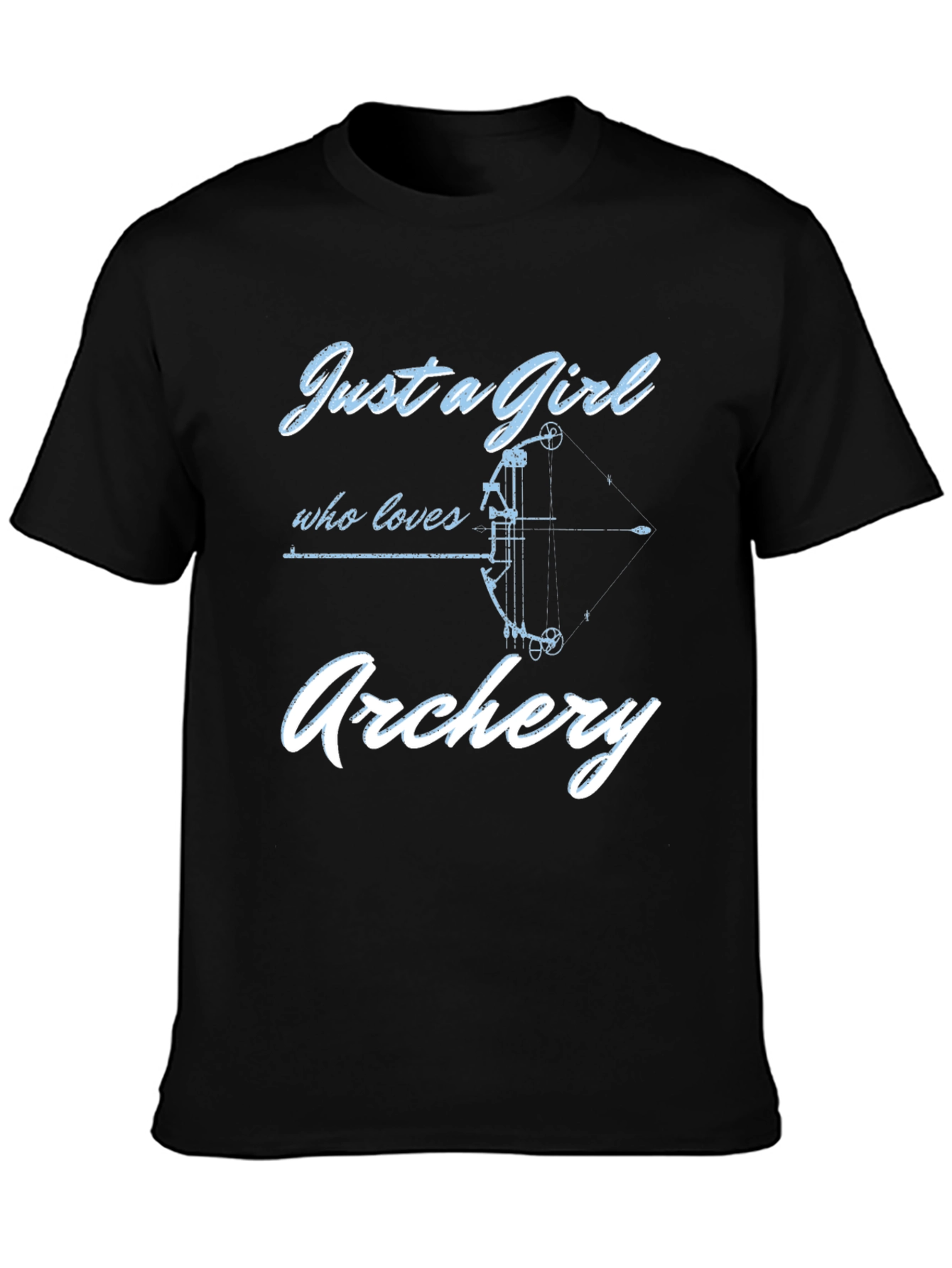 Black Just a Girl Who Loves Archery T-Shirt view 3