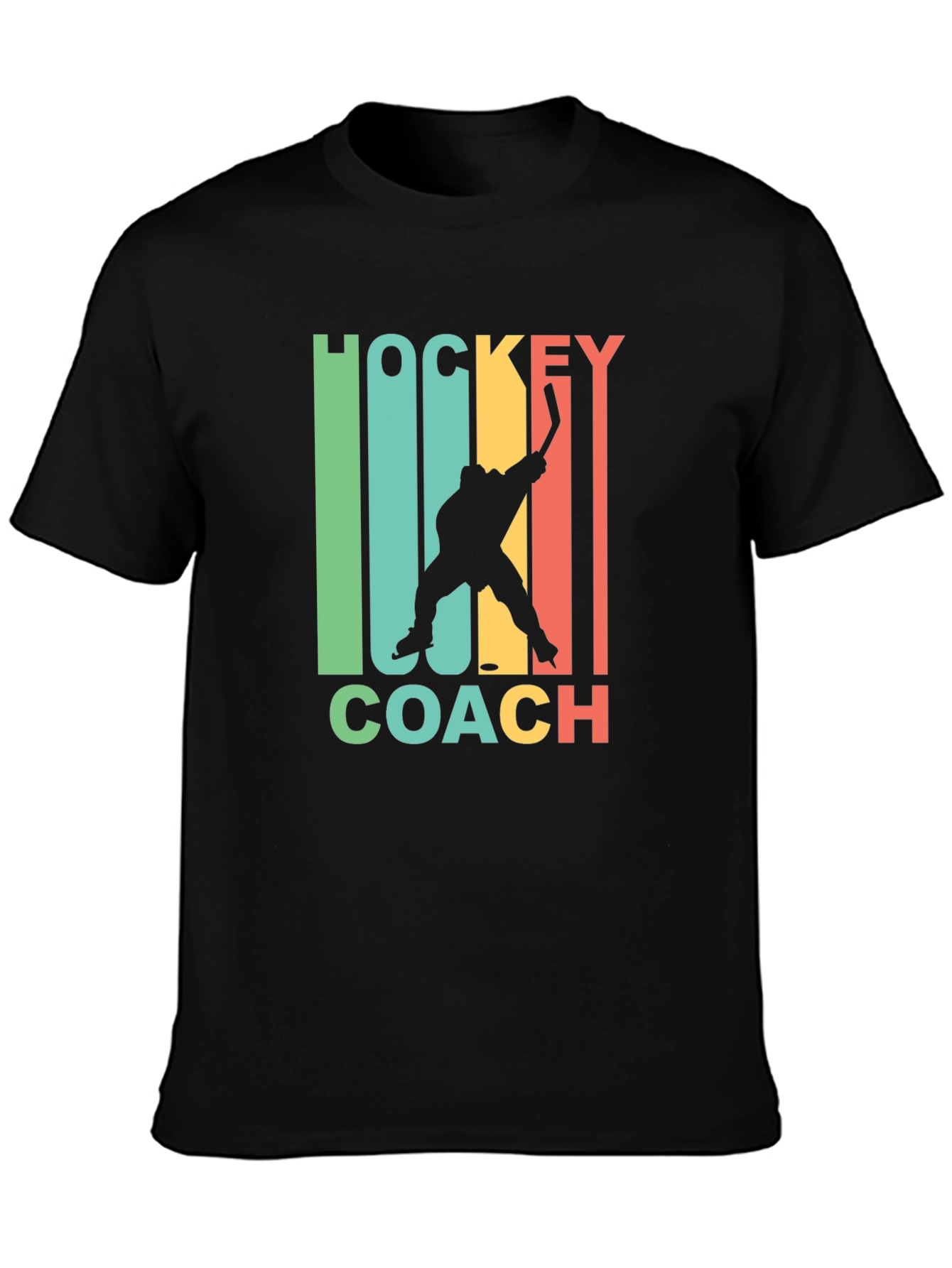 Black Hockey Coach Graphic Tee - Retro Style view 3