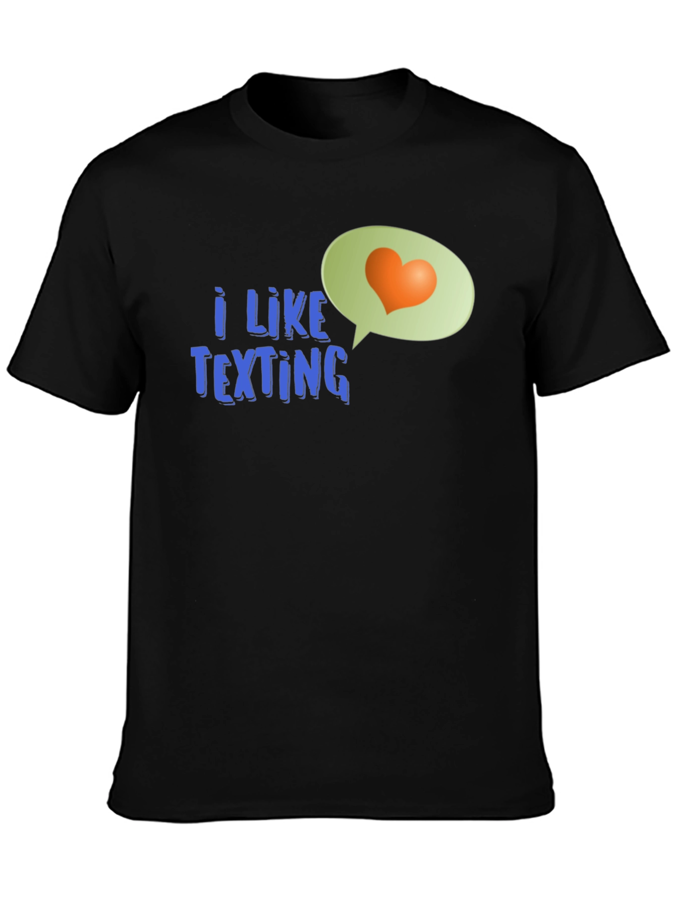 Black I Like Texting Heart Tee - Stylish Graphic T-Shirt view 3