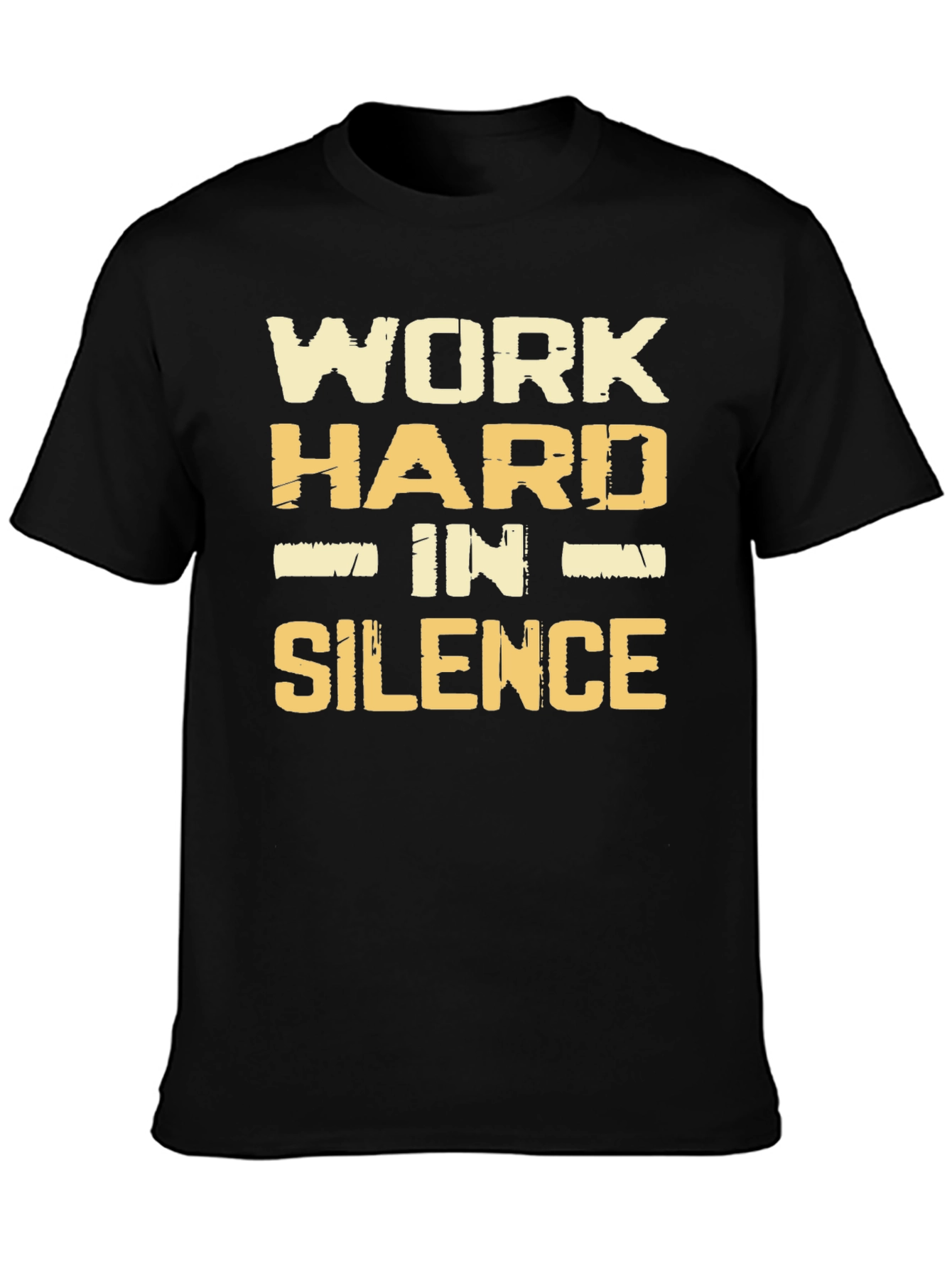 Black Work Hard In Silence Graphic T-Shirt view 3