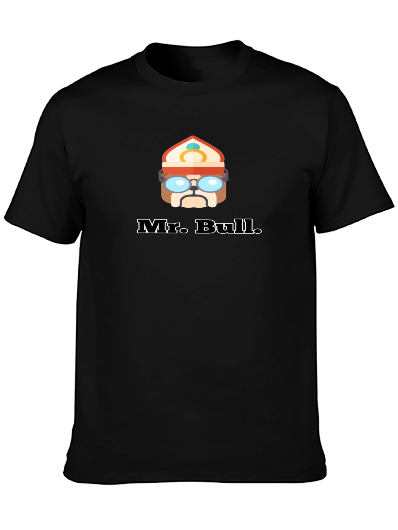 Black Mr. Bull Black T-Shirt Cartoon Graphic Tee view 3
