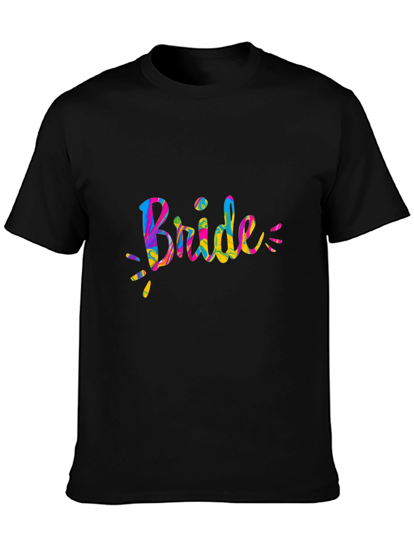 Black Colorful Bride Graphic Print Tee view 3