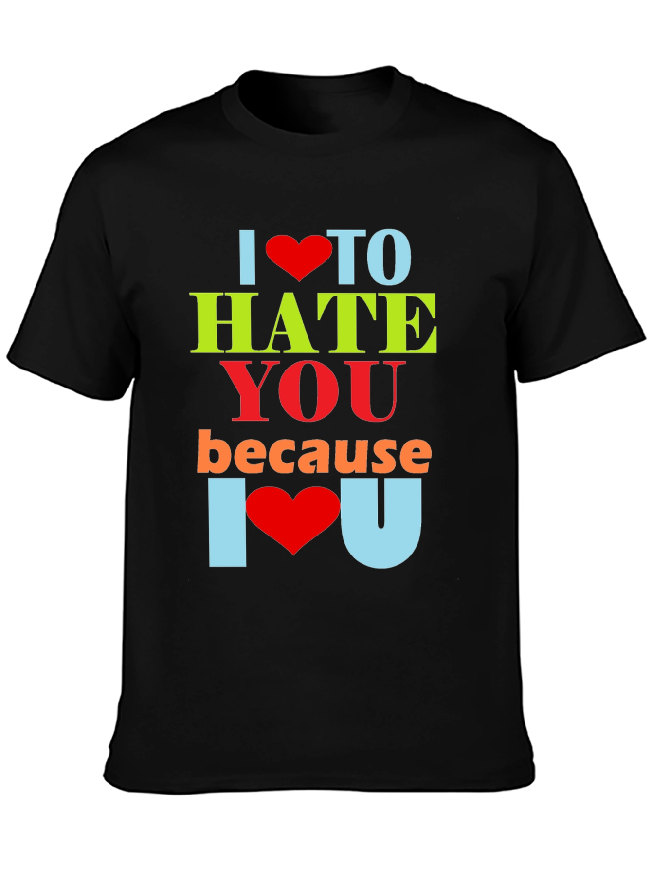 Black I Heart To Hate You Graphic Tee view 3