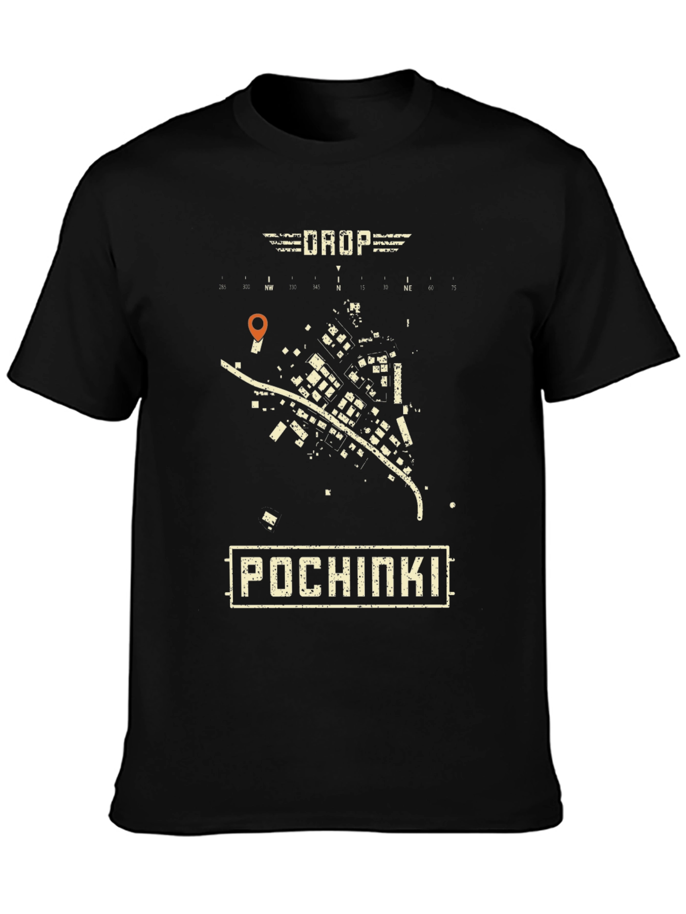 Black Pochinki Drop Zone T-Shirt view 3