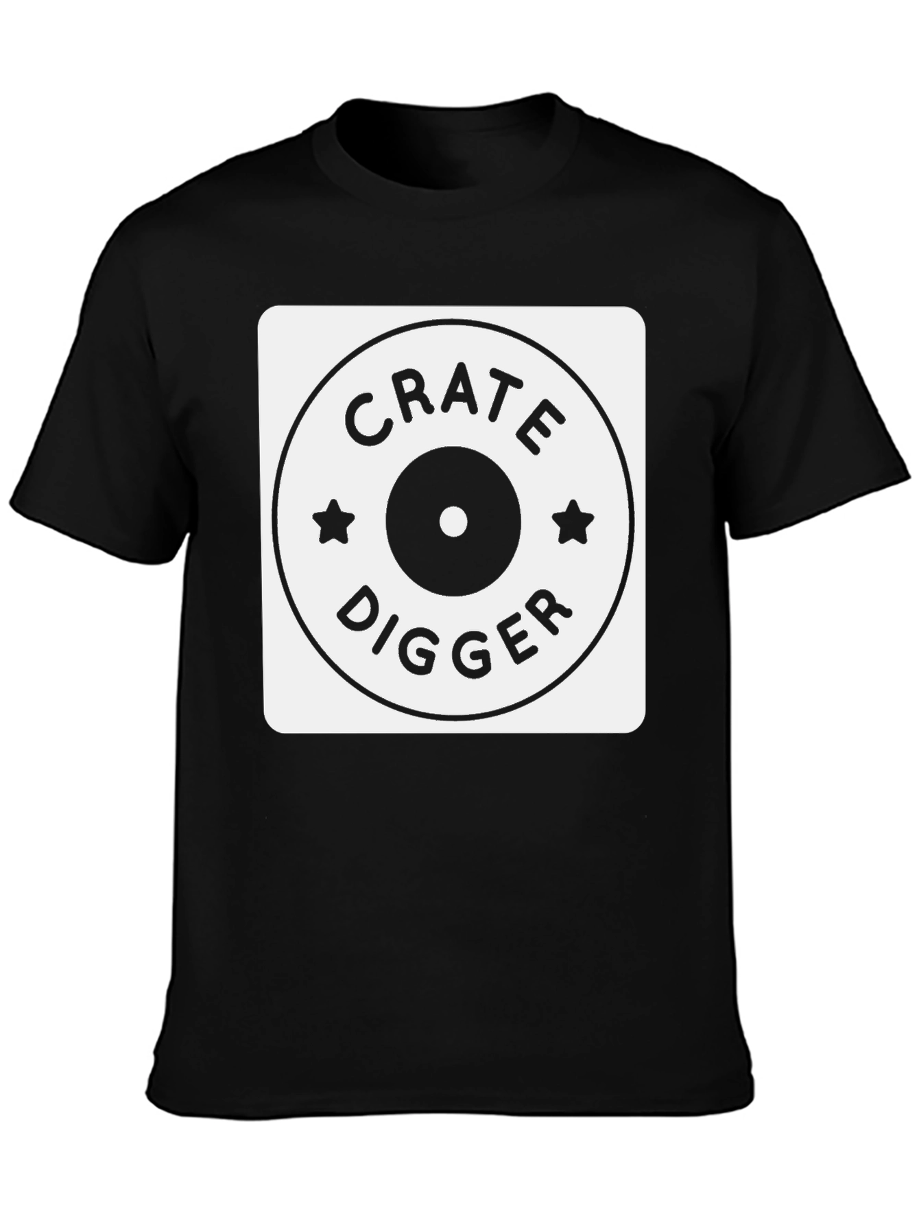 Black Crate Digger T-Shirt - DJ Record Collector Apparel view 3