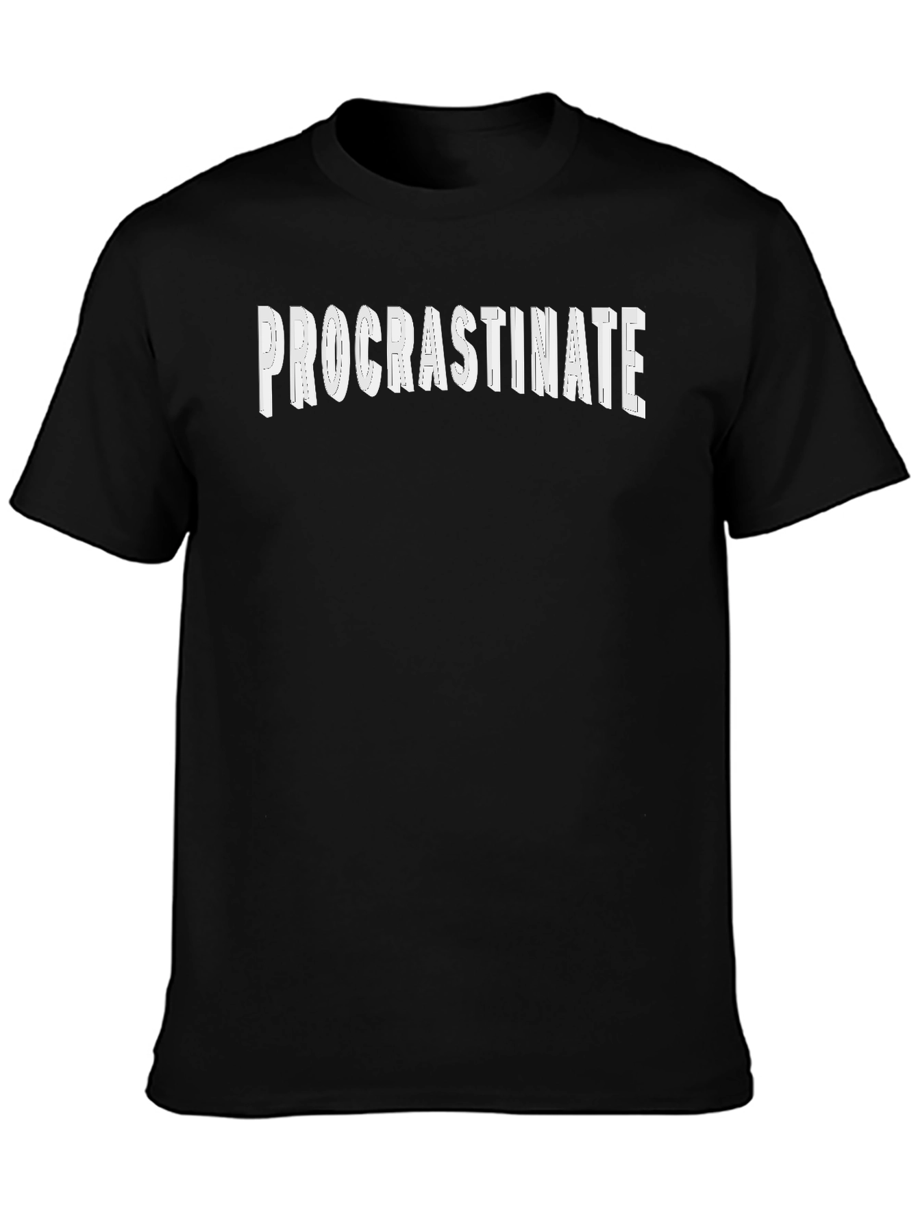 Black Procrastinate T-Shirt - Humorous Graphic Tee view 3