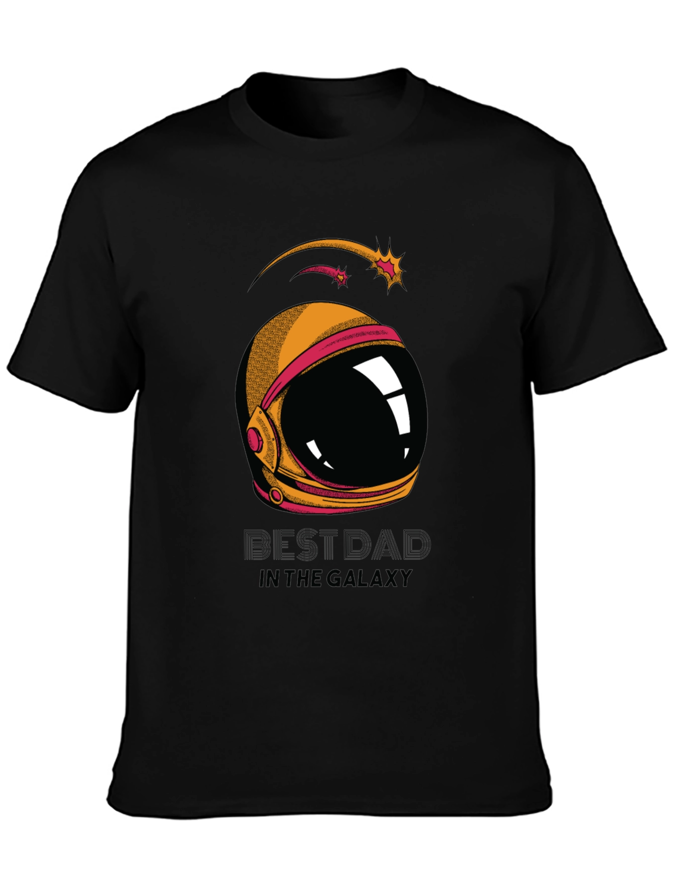 Black Best Dad Galaxy T-Shirt - Space Helmet Graphic Tee view 3