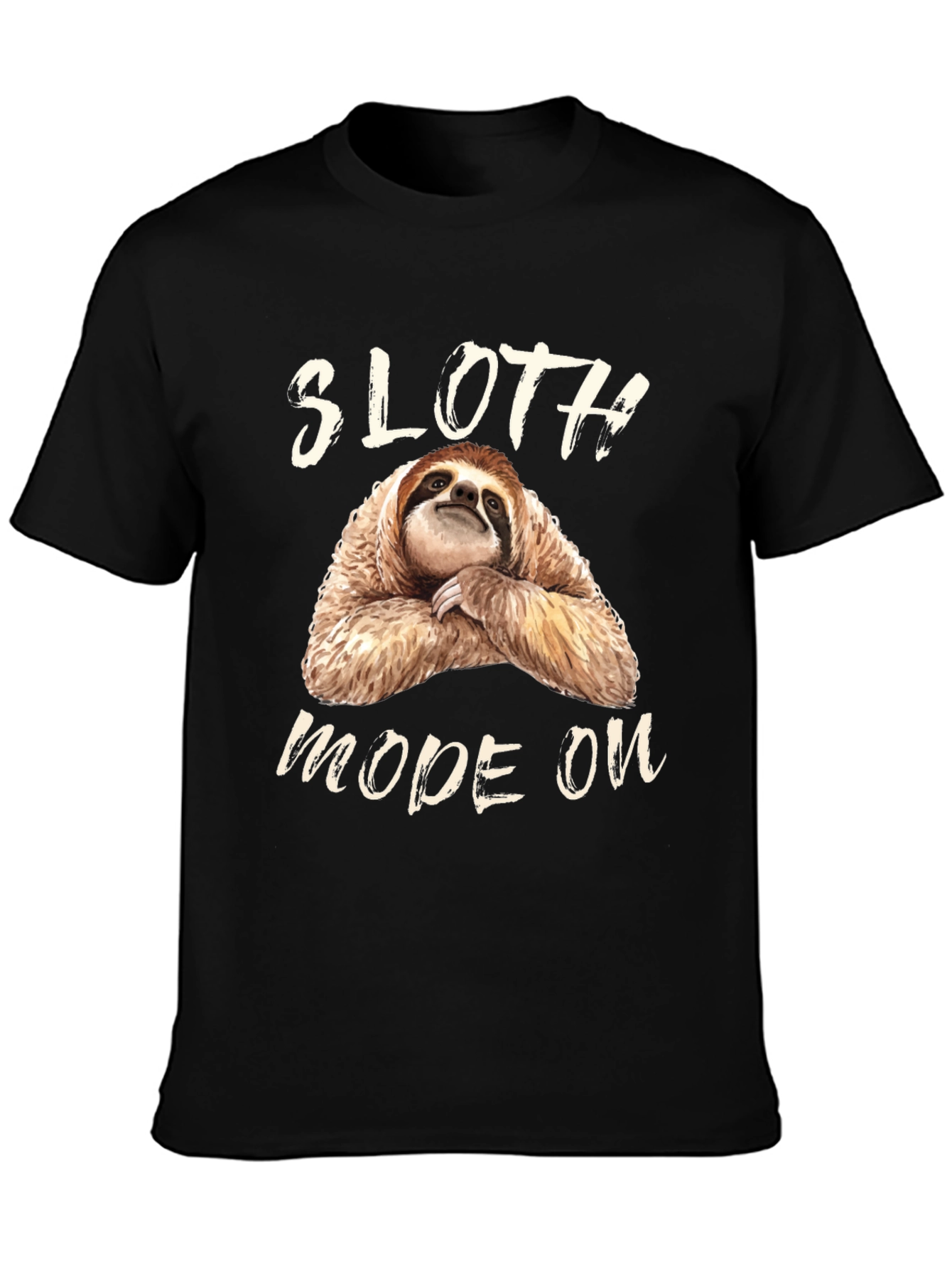 Black Sloth Mode On Graphic Tee - Relaxed Fit view 3