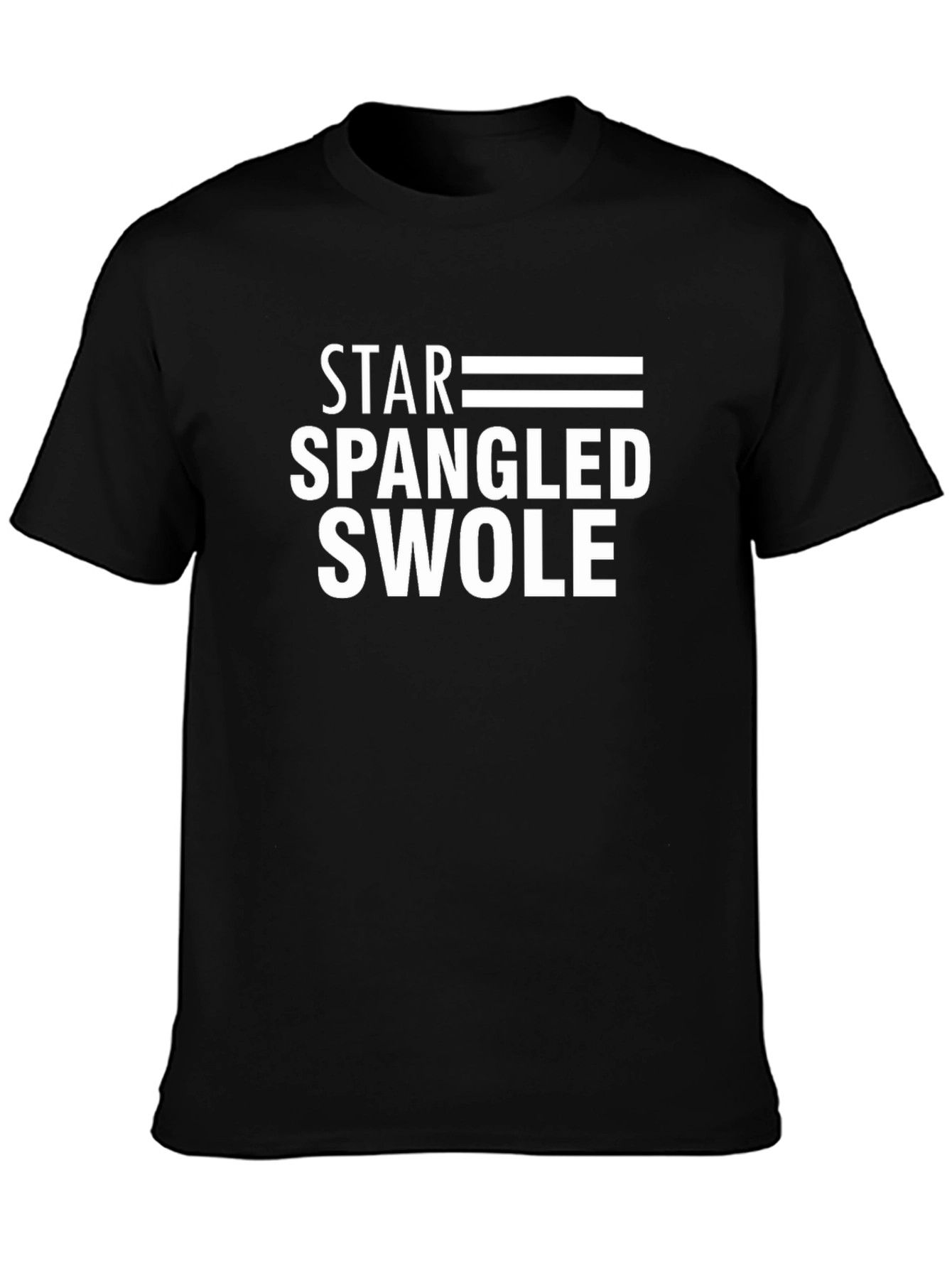 Black Star Spangled Swole Black T-Shirt view 3