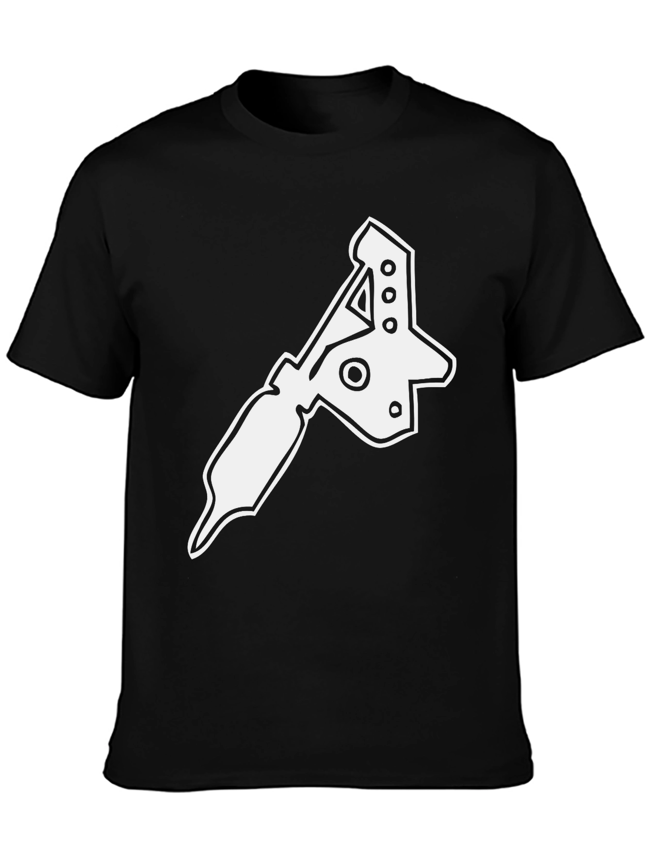 Black Tattoo Machine Graphic T-Shirt - Black Cotton Tee view 3