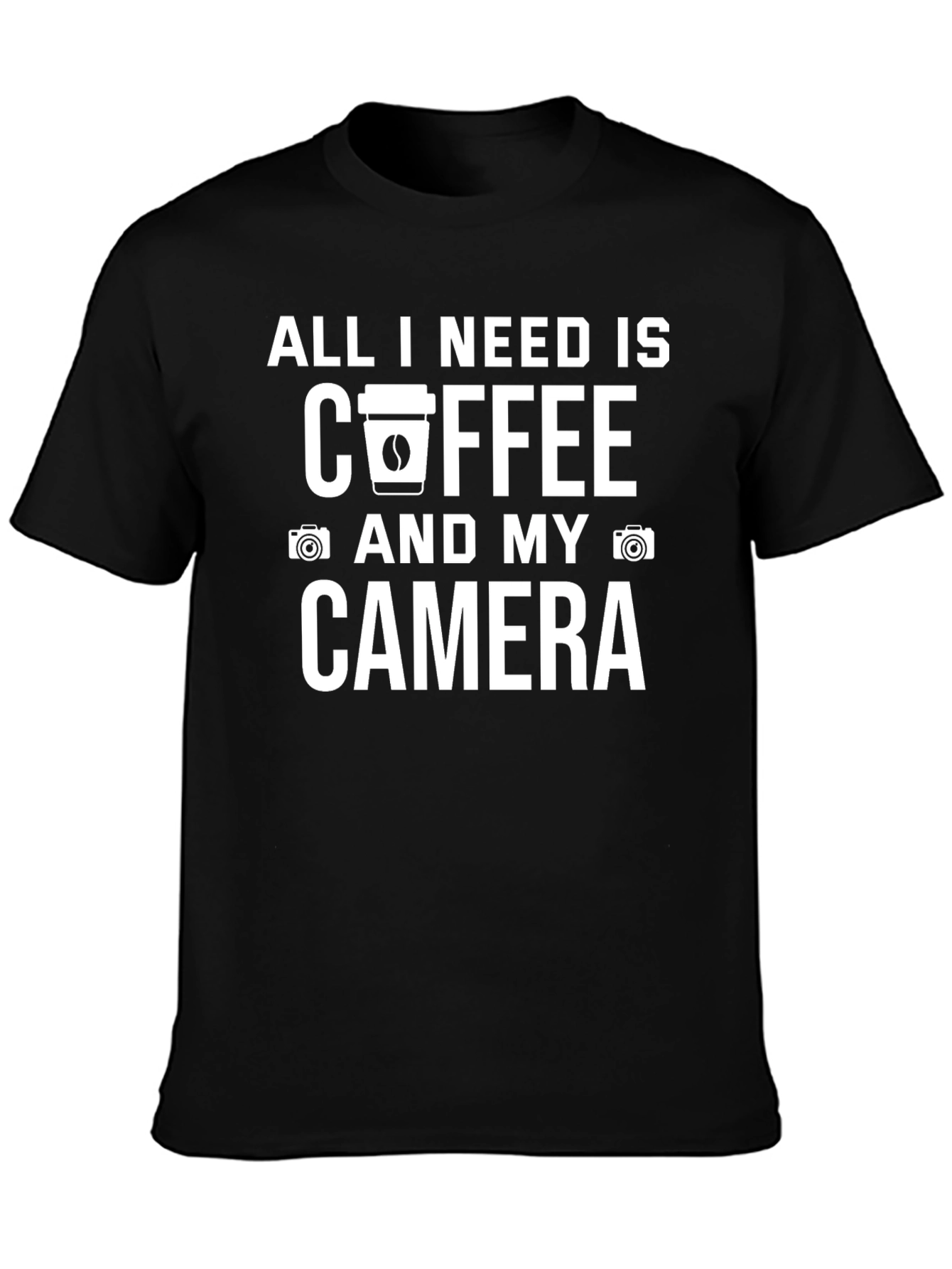 Black Coffee and Camera T-Shirt view 3