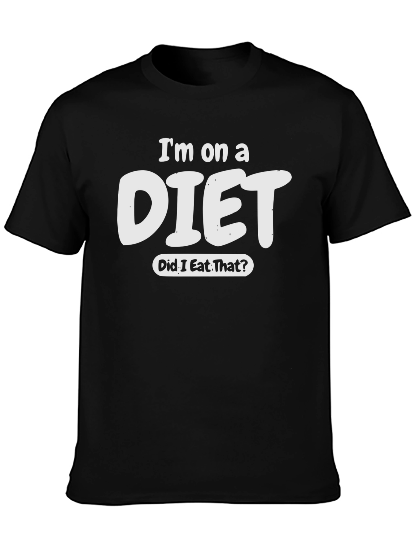 Black I'm On A Diet Funny Graphic T-Shirt view 3